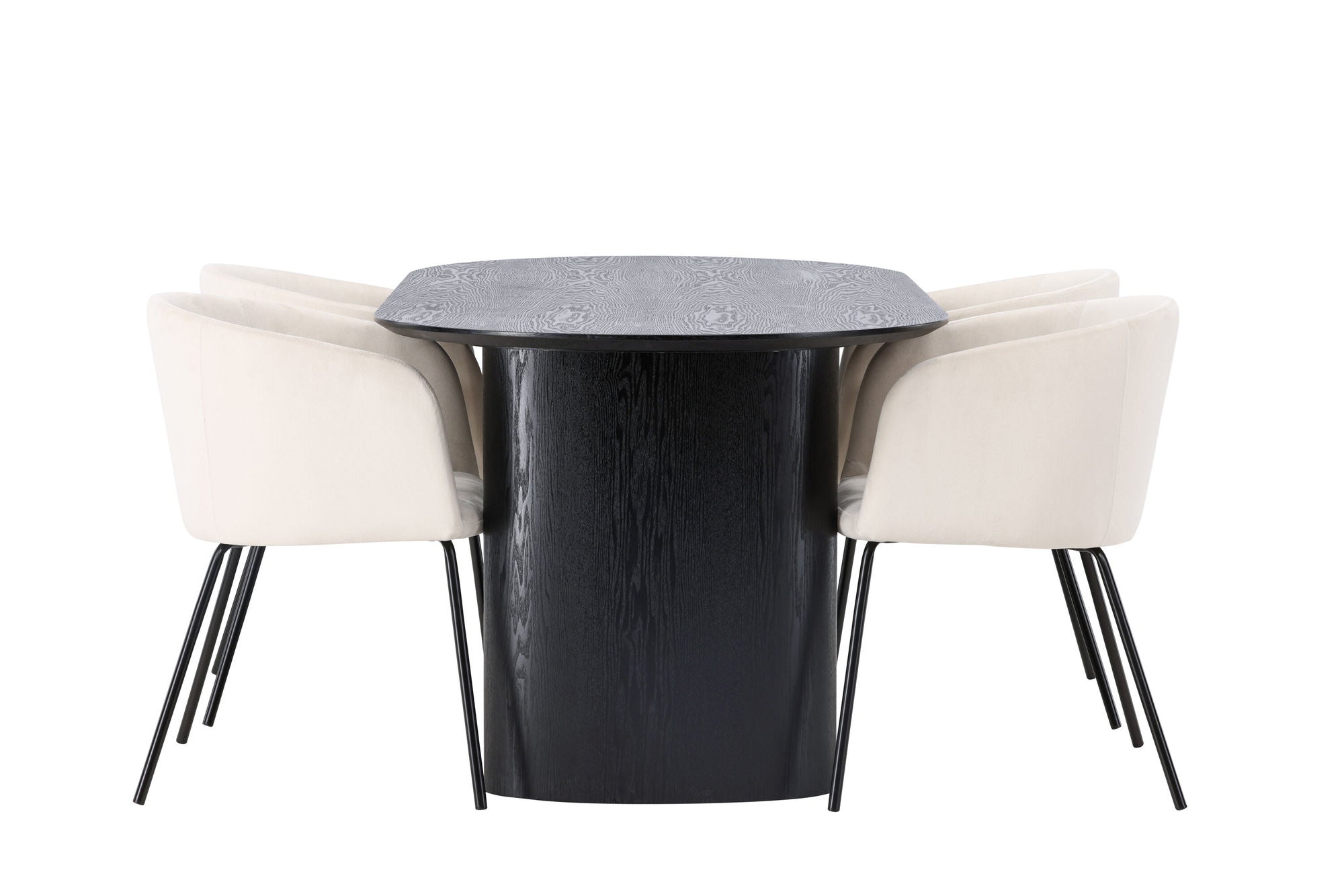 Venture Home Isolde spisebord 180*75 - Black / Black MDF +Berit stol - Black / Beige Velvet _4