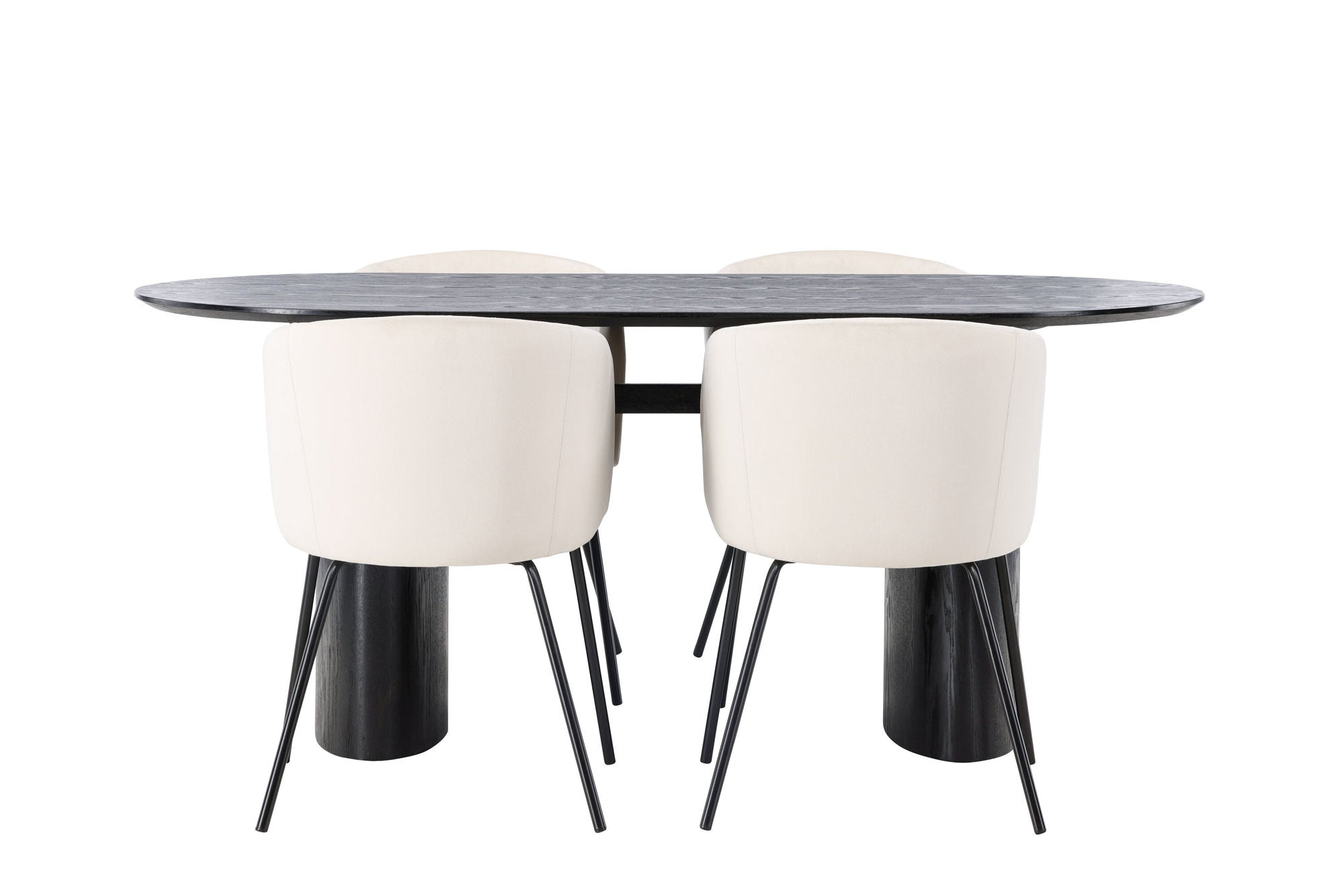 Venture Home Isolde spisebord 180*75 - Black / Black MDF +Berit stol - Black / Beige Velvet _4