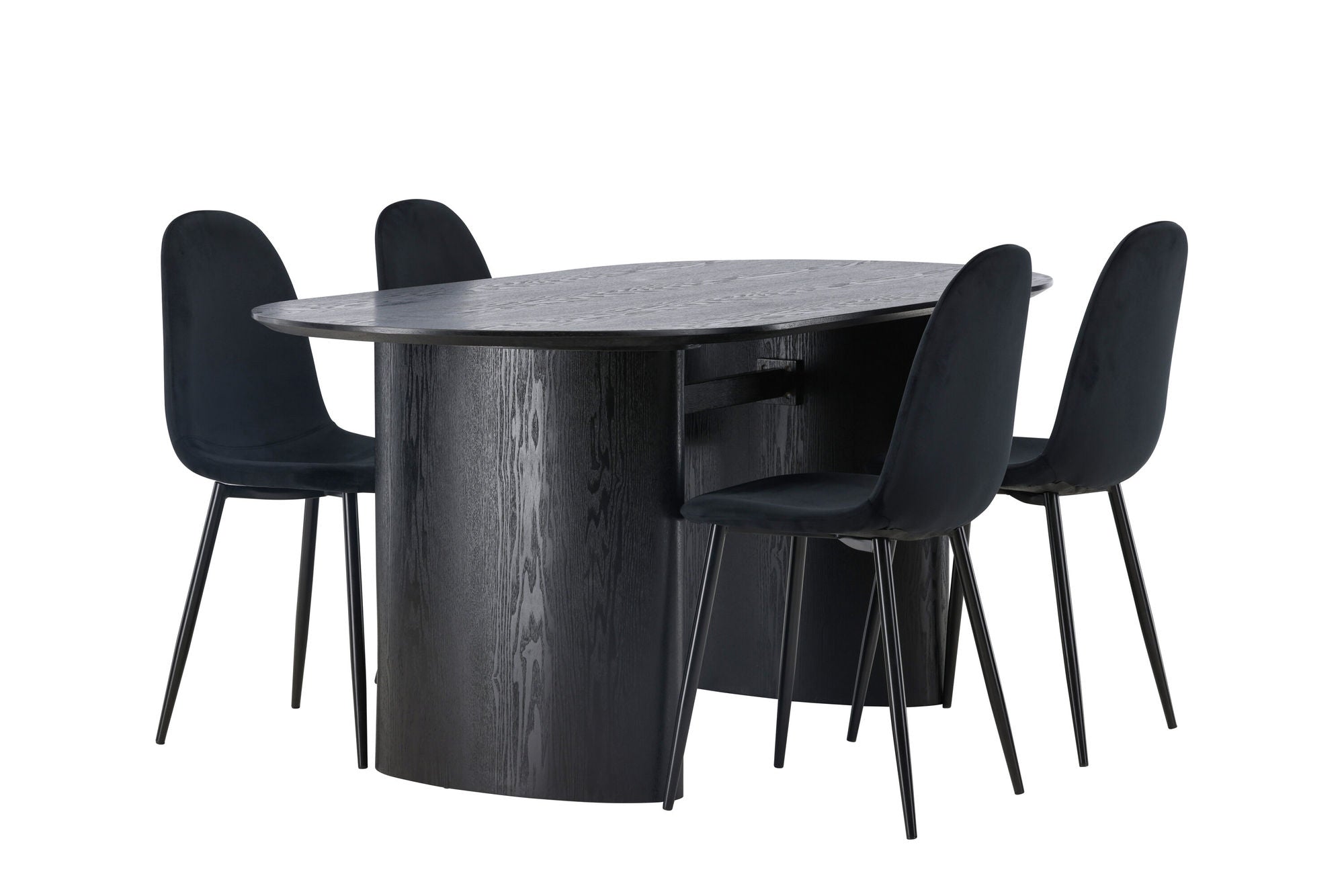 Venture Home Isolde spisebord 180*75 - Black / Black MDF +Polar Spisebordsstol - Black legs / Black Velvet _4