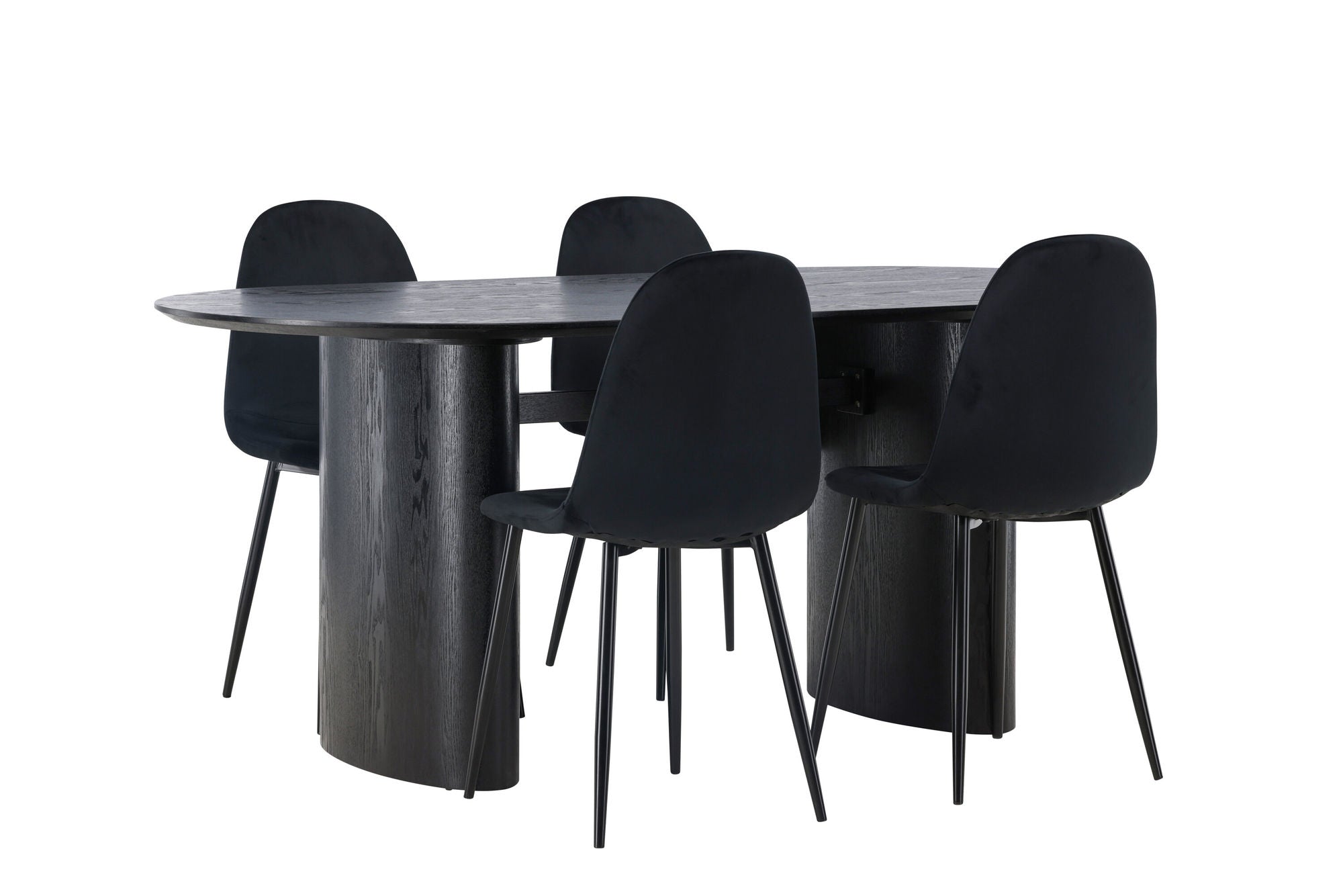 Venture Home Isolde spisebord 180*75 - Black / Black MDF +Polar Spisebordsstol - Black legs / Black Velvet _4