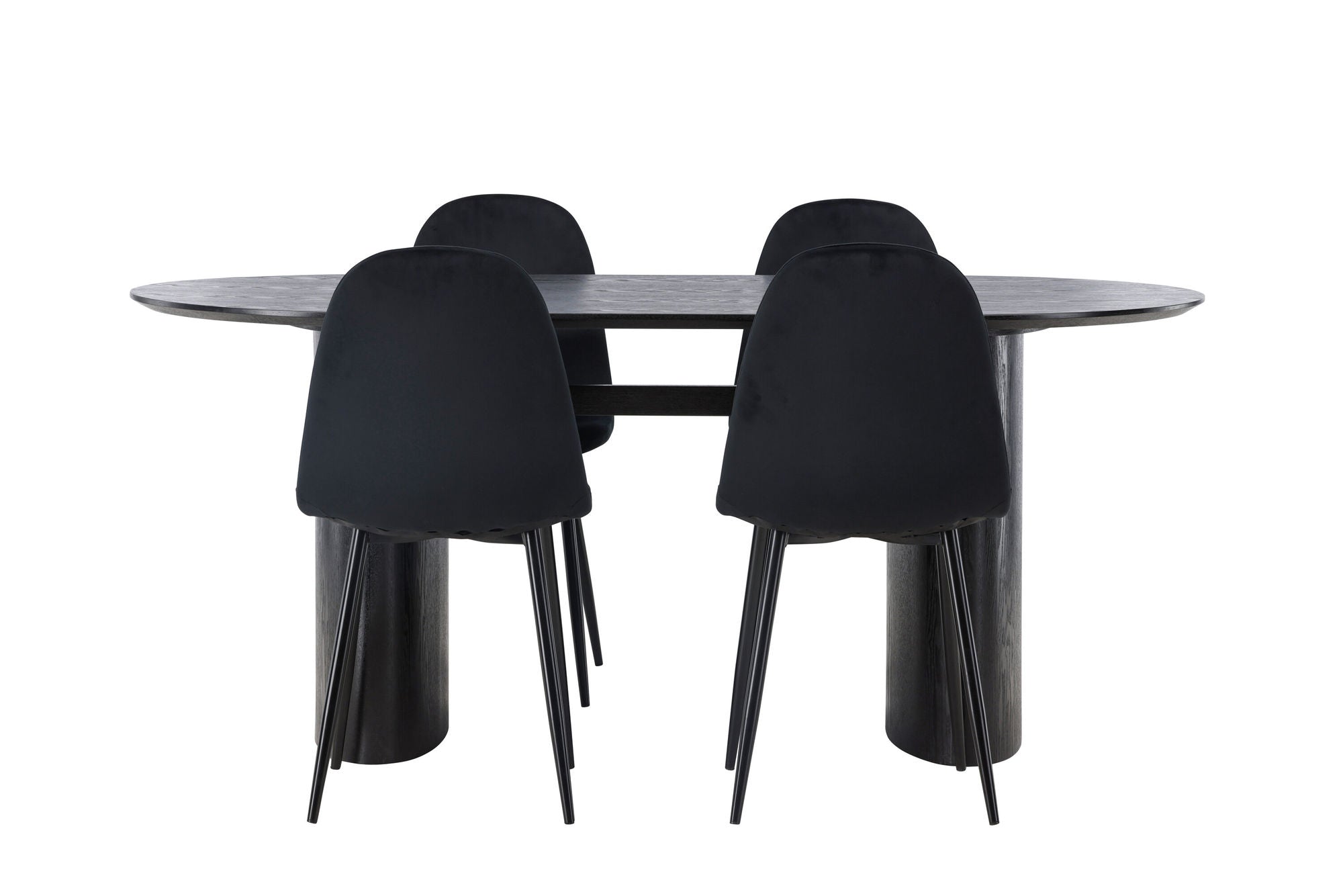 Venture Home Isolde spisebord 180*75 - Black / Black MDF +Polar Spisebordsstol - Black legs / Black Velvet _4