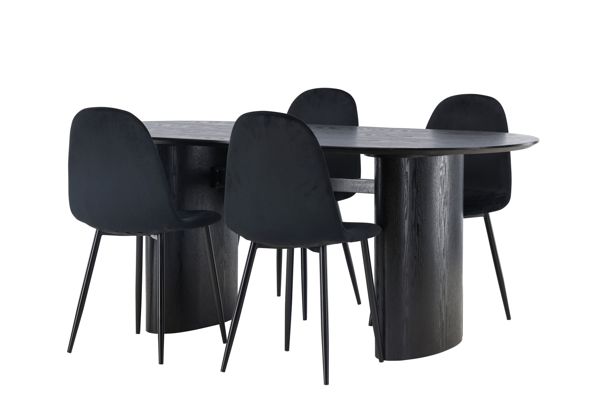 Venture Home Isolde spisebord 180*75 - Black / Black MDF +Polar Spisebordsstol - Black legs / Black Velvet _4