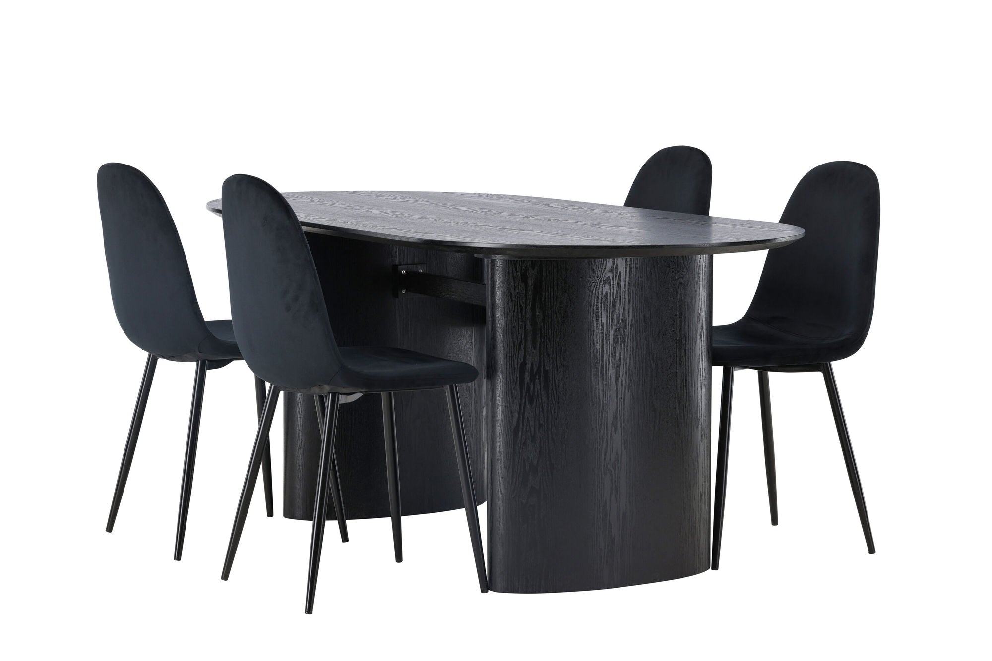 Venture Home Isolde spisebord 180*75 - Black / Black MDF +Polar Spisebordsstol - Black legs / Black Velvet _4