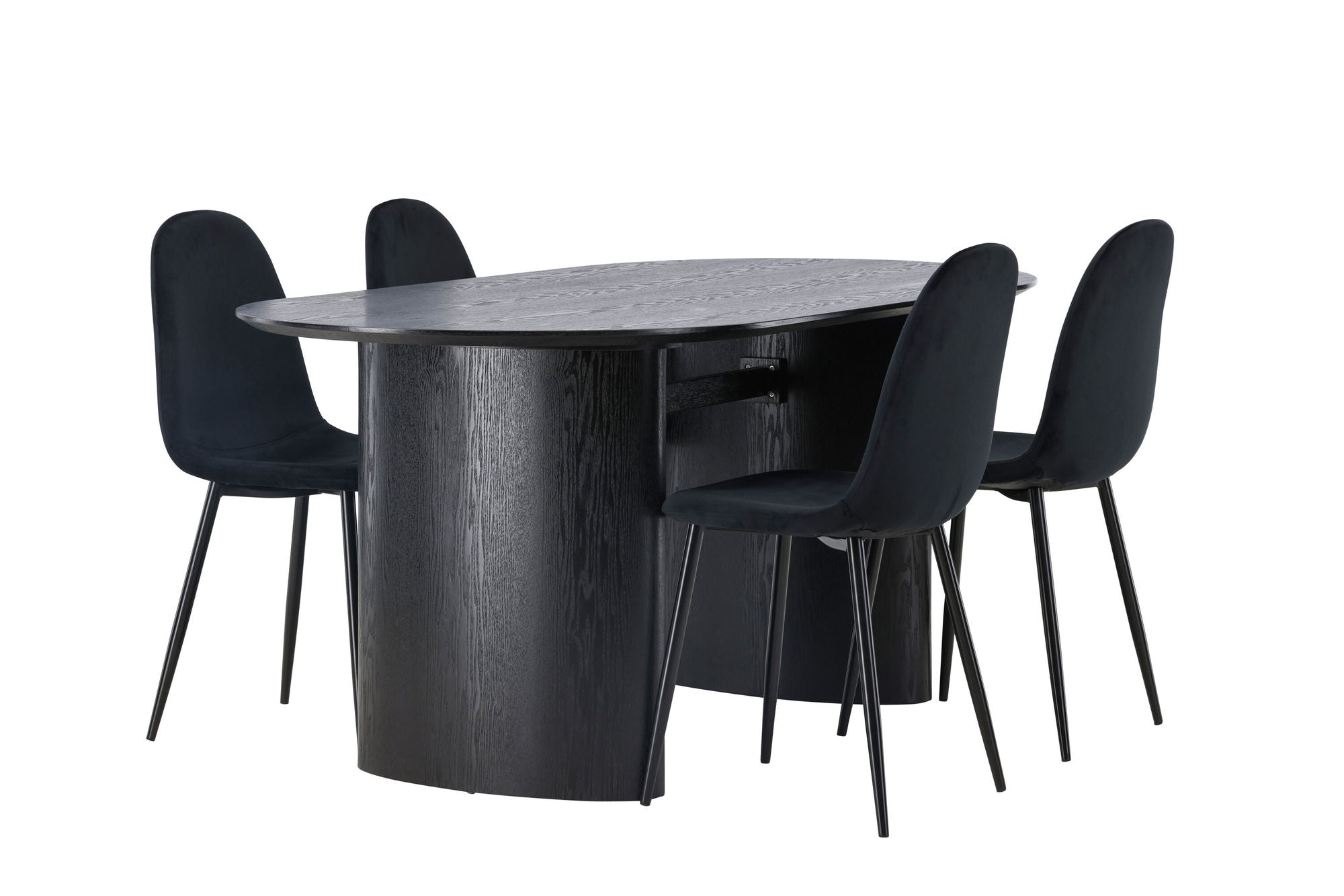 Venture Home Isolde spisebord 180*75 - Black / Black MDF +Polar Spisebordsstol - Black legs / Black Velvet _4