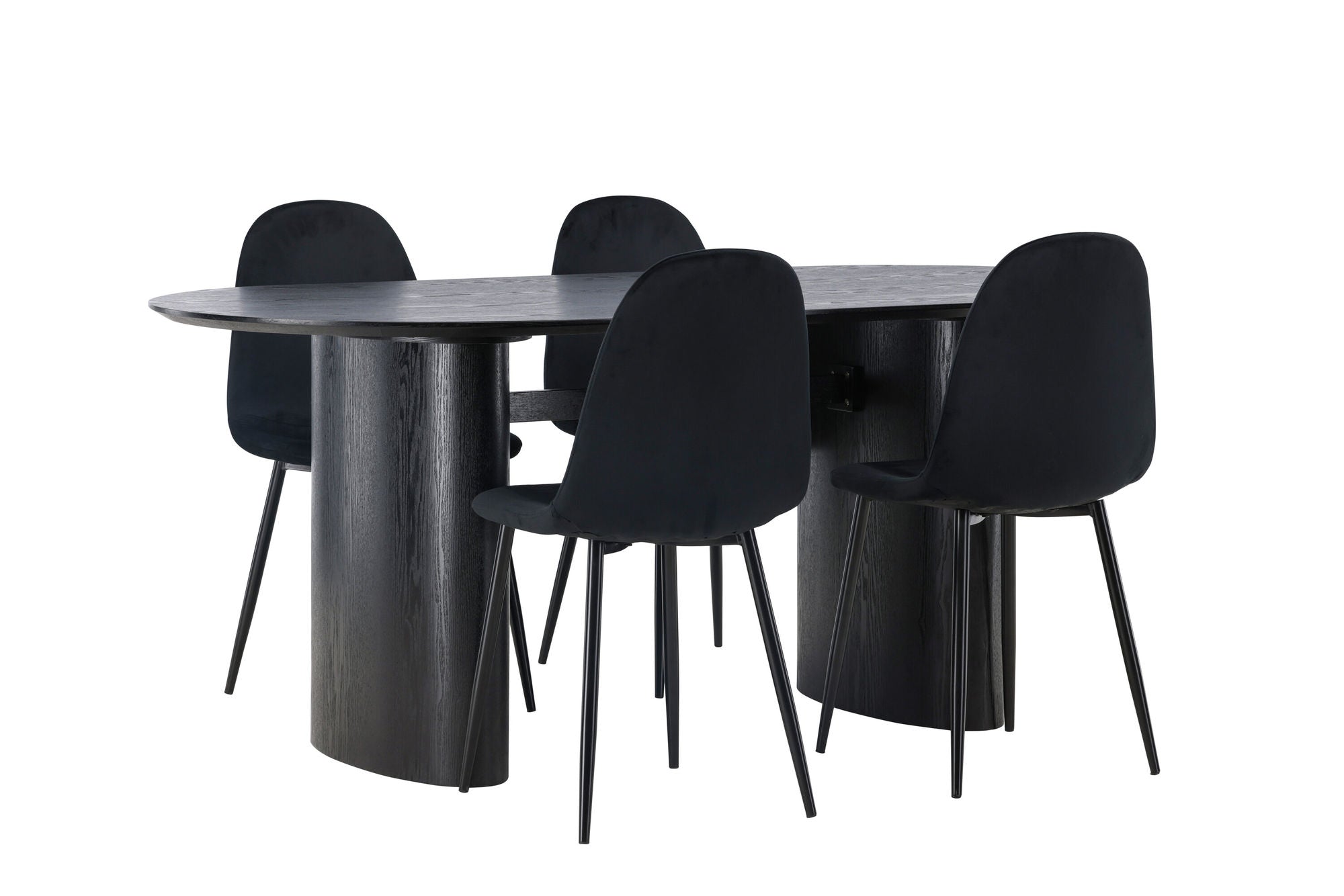 Venture Home Isolde spisebord 180*75 - Black / Black MDF +Polar Spisebordsstol - Black legs / Black Velvet _4