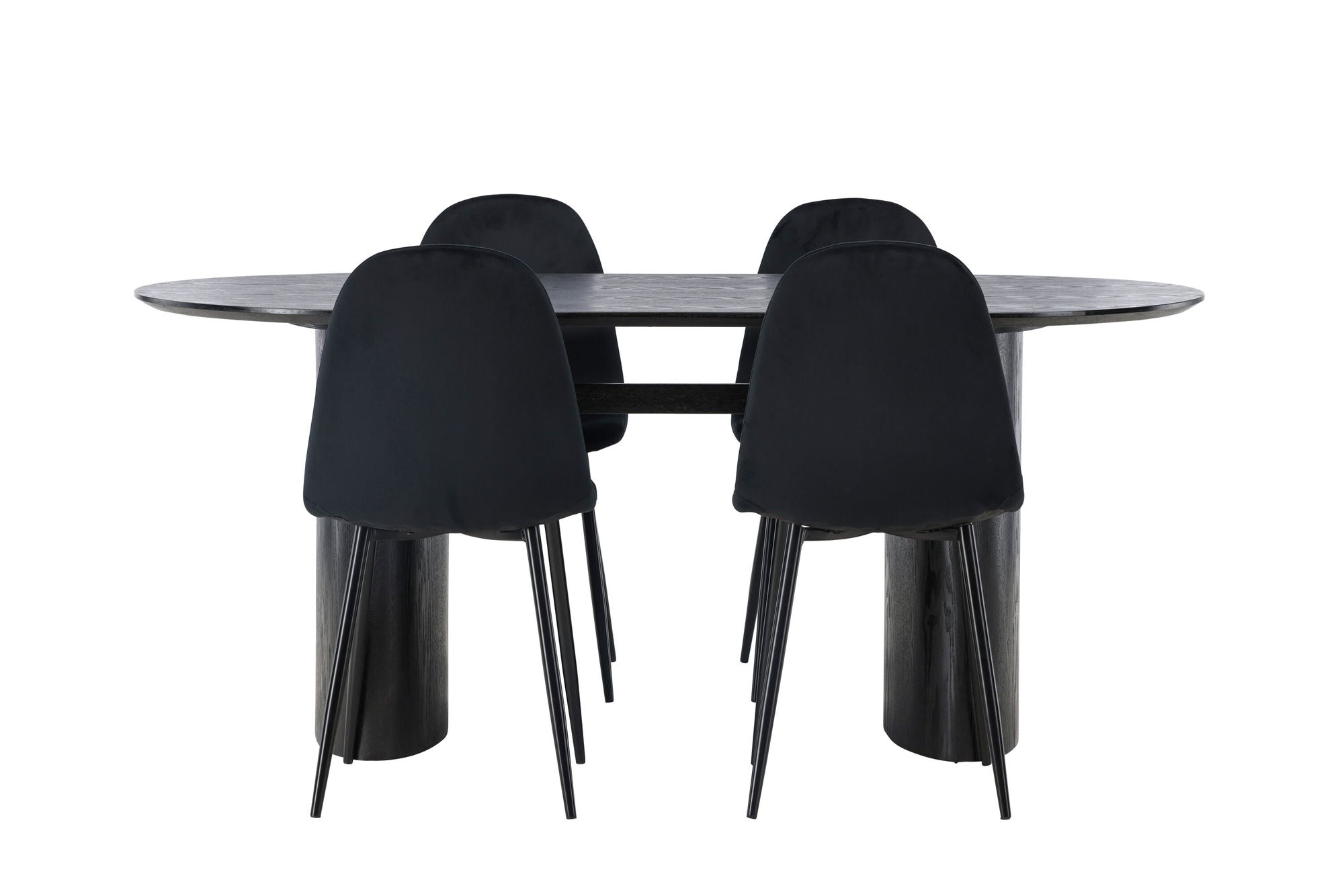 Venture Home Isolde spisebord 180*75 - Black / Black MDF +Polar Spisebordsstol - Black legs / Black Velvet _4