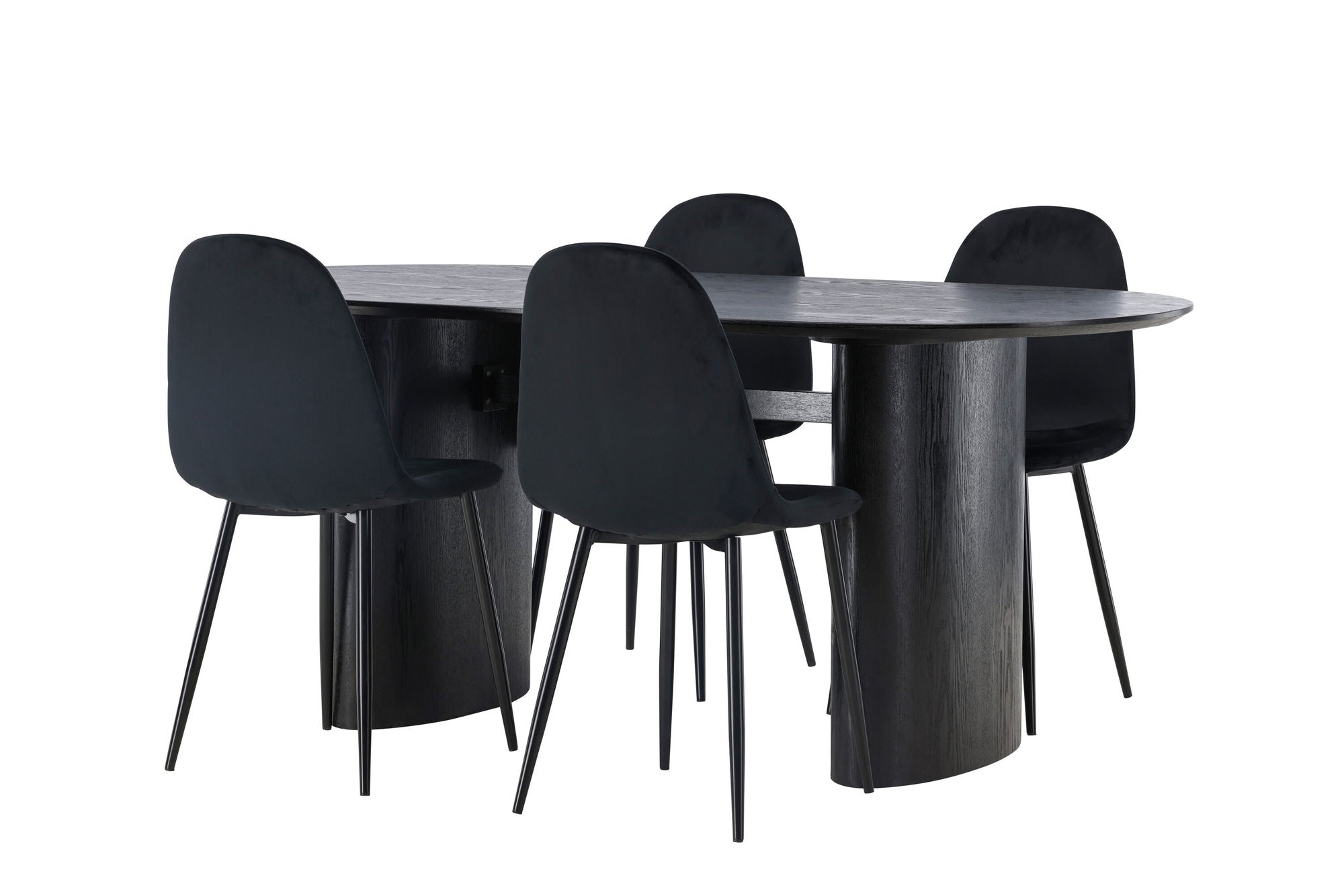 Venture Home Isolde spisebord 180*75 - Black / Black MDF +Polar Spisebordsstol - Black legs / Black Velvet _4