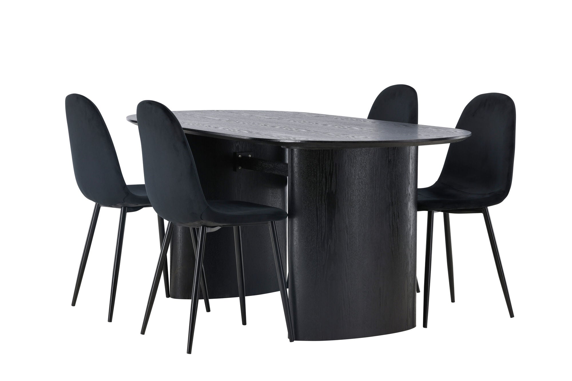 Venture Home Isolde spisebord 180*75 - Black / Black MDF +Polar Spisebordsstol - Black legs / Black Velvet _4