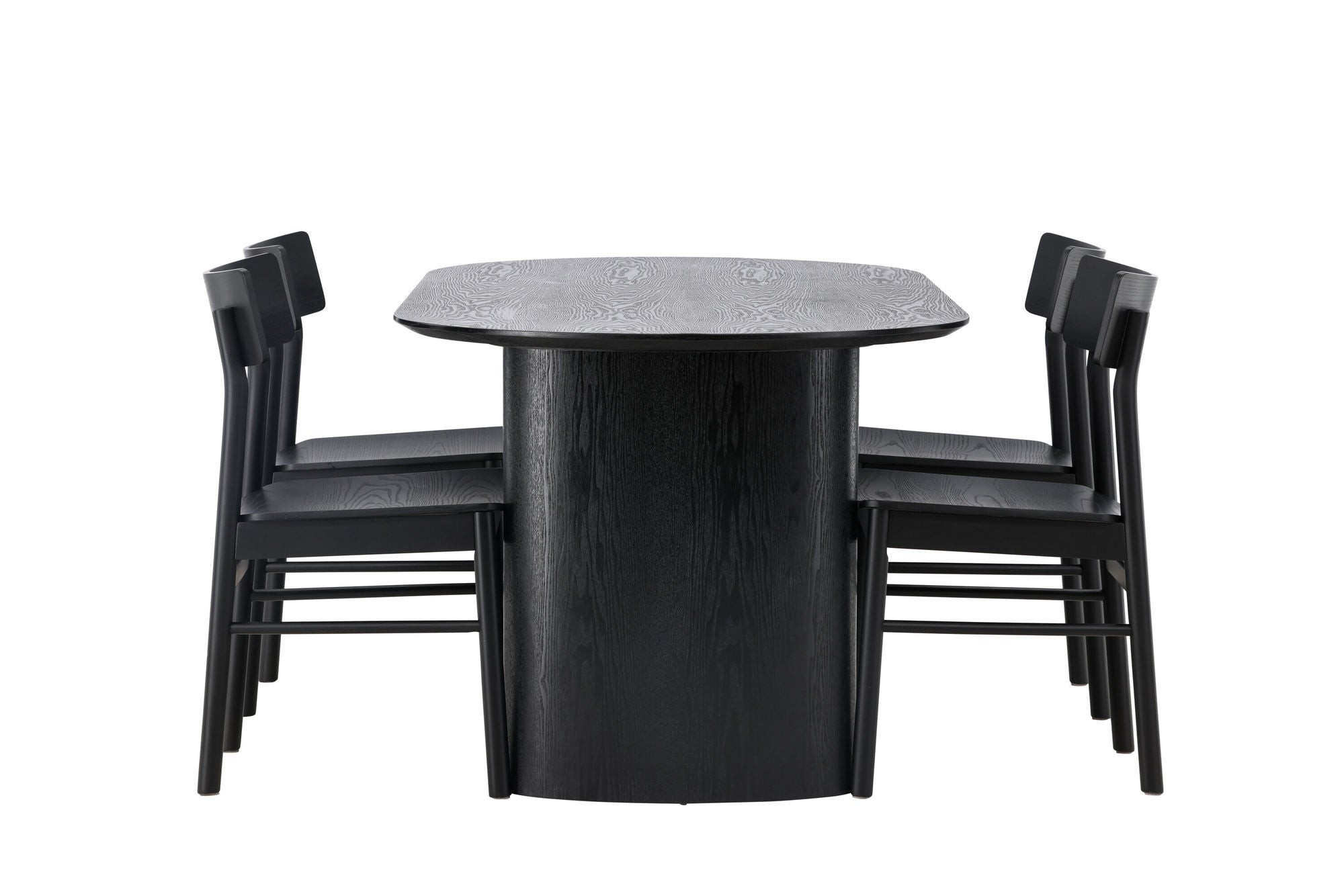 Venture Home Isolde spisebord 180*75 - Black / Black MDF +Montros Spisebordsstol - Natural / Natural Rubberwood _4