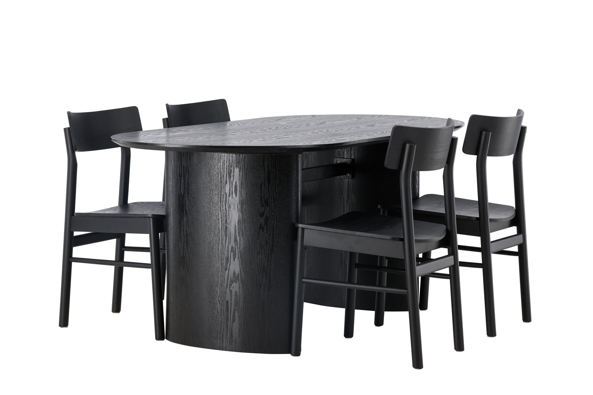 Venture Home Isolde spisebord 180*75 - Black / Black MDF +Montros Spisebordsstol - Natural / Natural Rubberwood _4