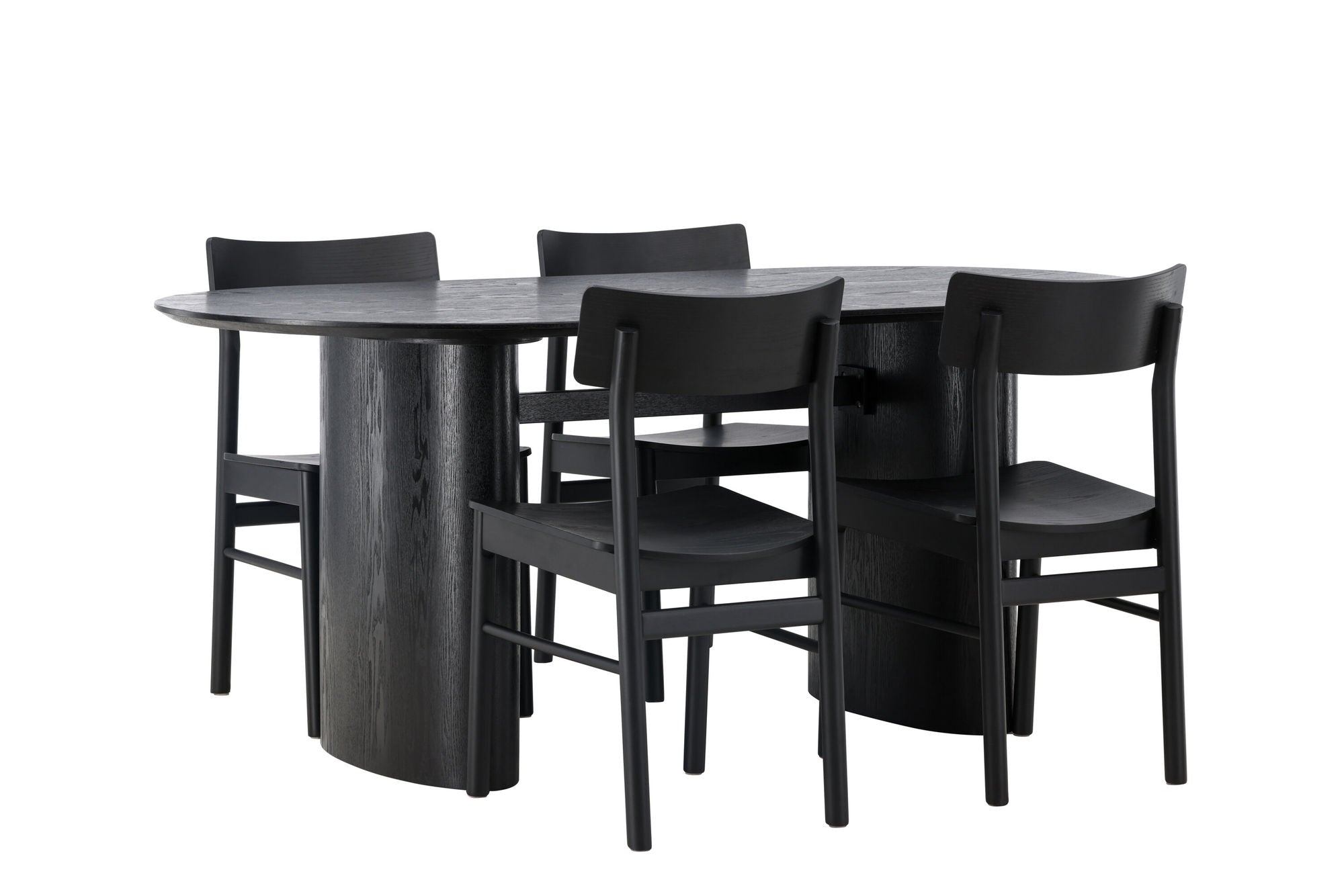 Venture Home Isolde spisebord 180*75 - Black / Black MDF +Montros Spisebordsstol - Natural / Natural Rubberwood _4