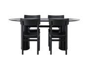 Venture Home Isolde spisebord 180*75 - Black / Black MDF +Montros Spisebordsstol - Natural / Natural Rubberwood _4