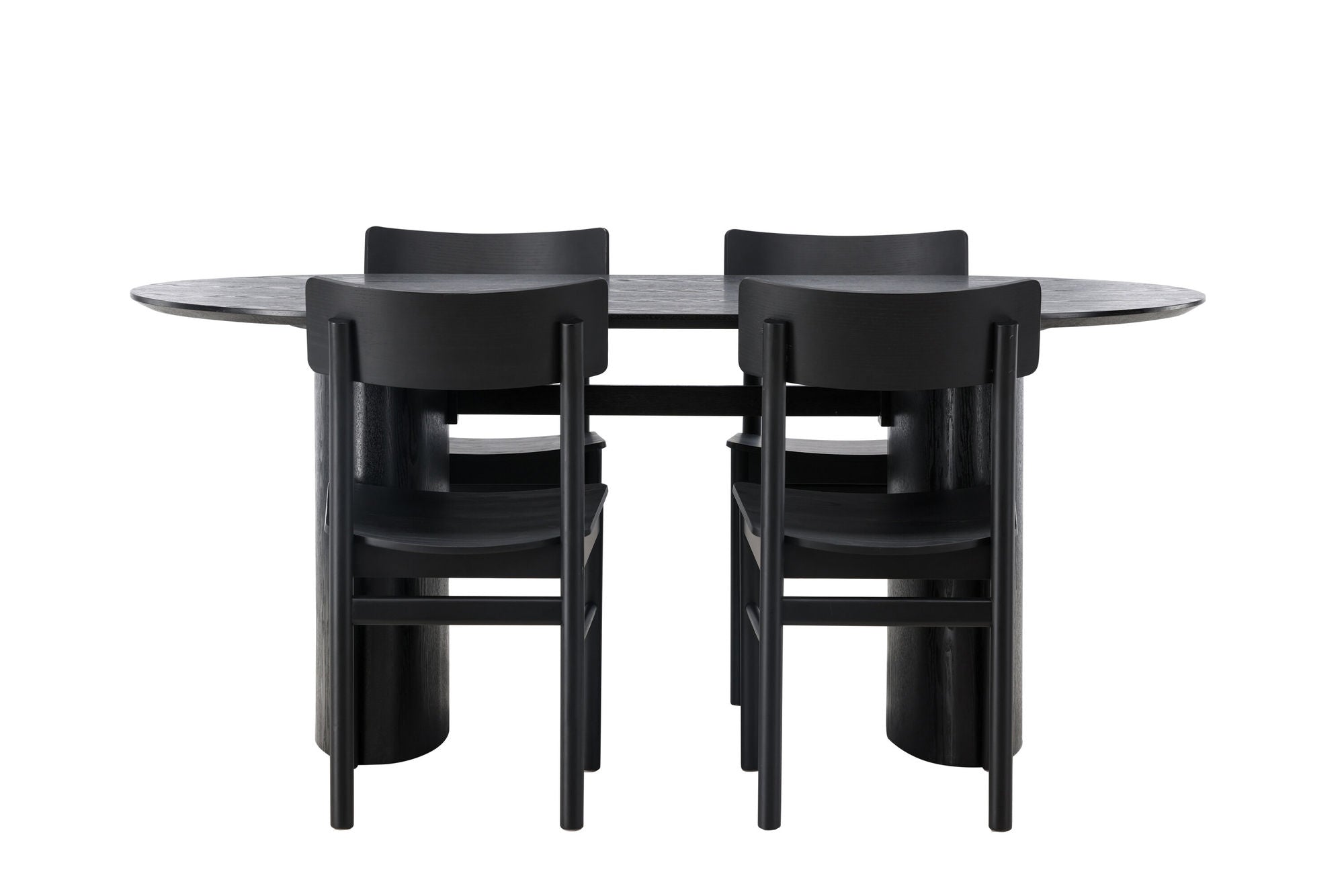 Venture Home Isolde spisebord 180*75 - Black / Black MDF +Montros Spisebordsstol - Natural / Natural Rubberwood _4