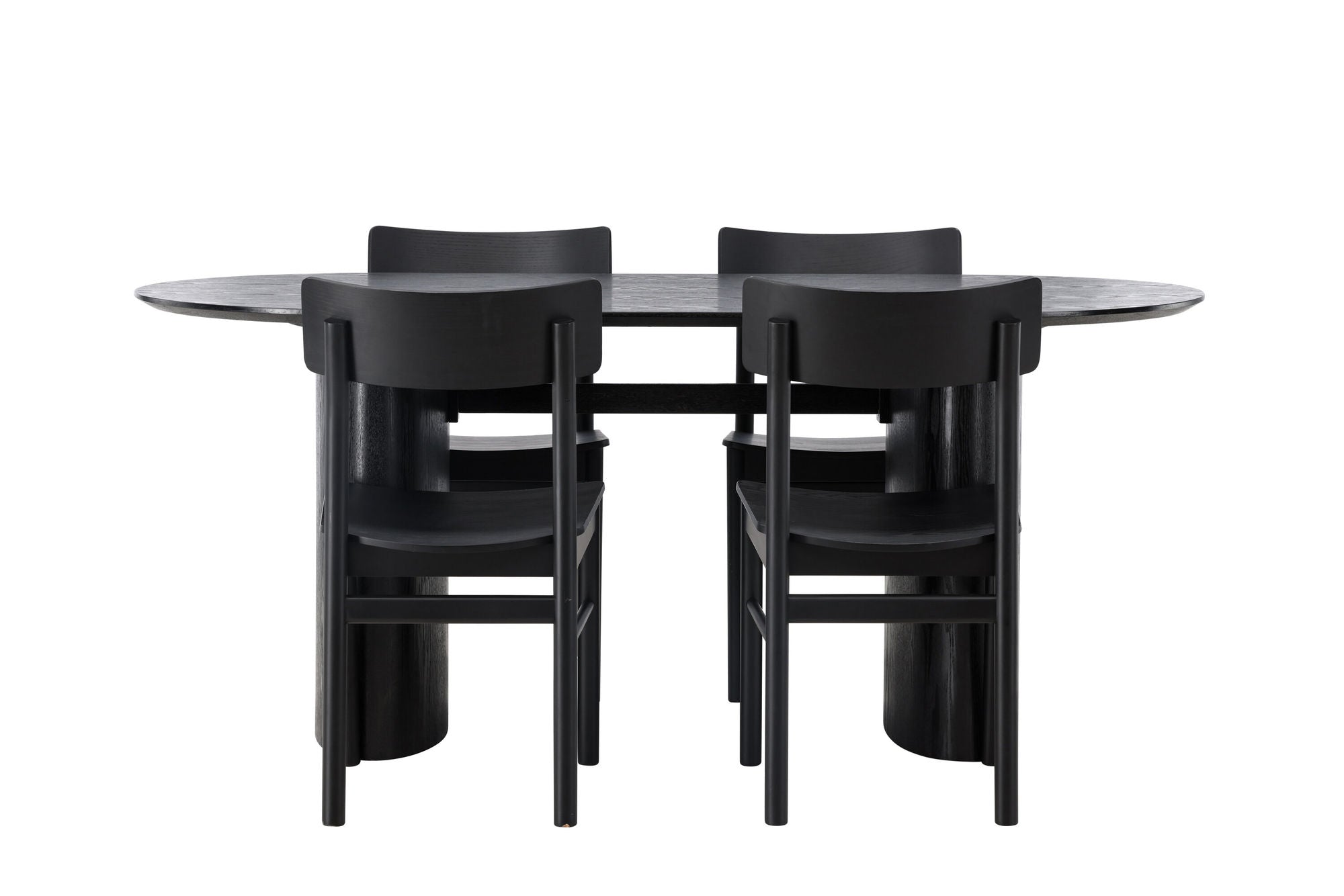 Venture Home Isolde spisebord 180*75 - Black / Black MDF +Montros Spisebordsstol - Natural / Natural Rubberwood _4