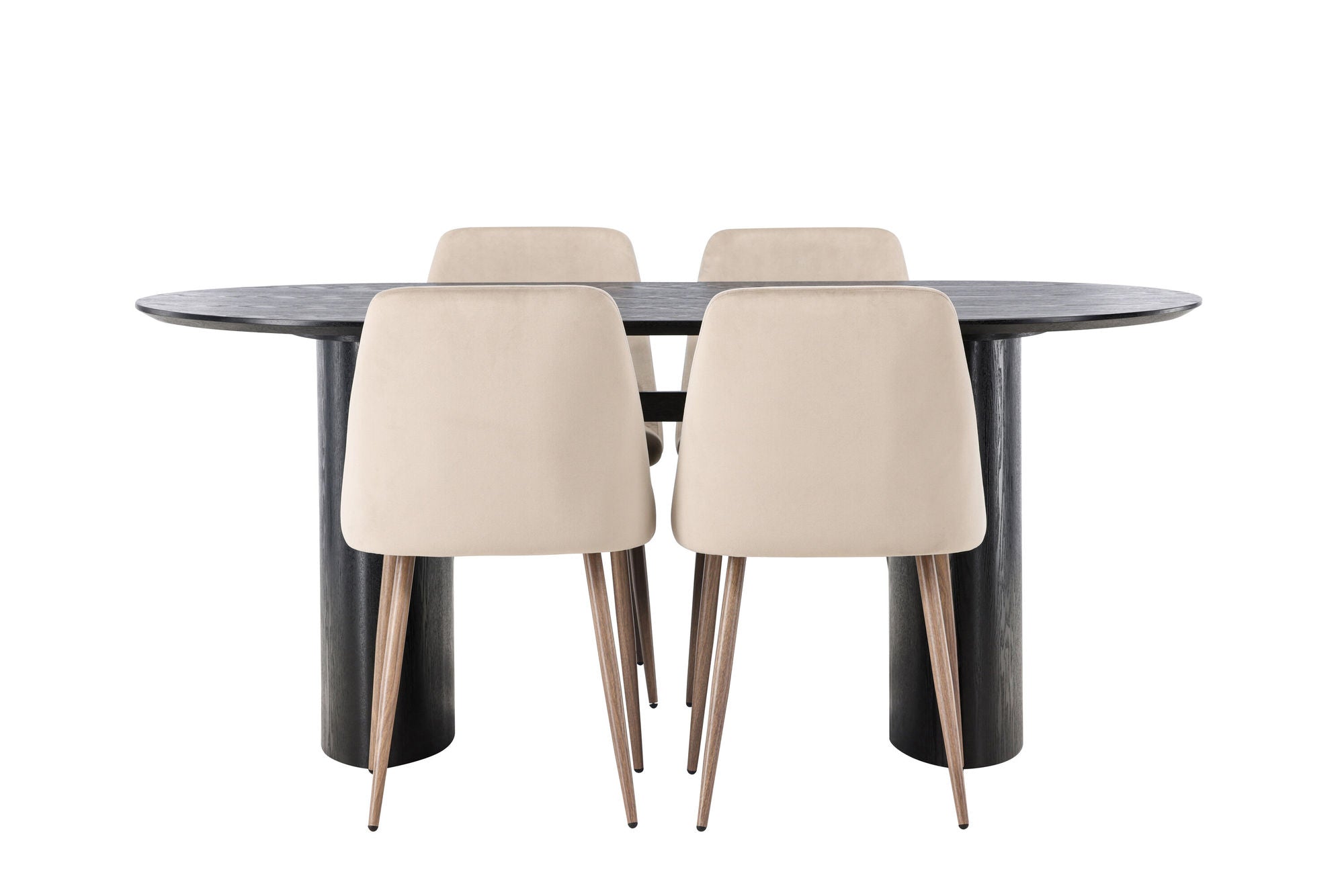 Venture Home Isolde spisebord 180*75 - Black / Black MDF +Night Spisebordsstol - Dark walnut / Mocca / Brown Fabric _4