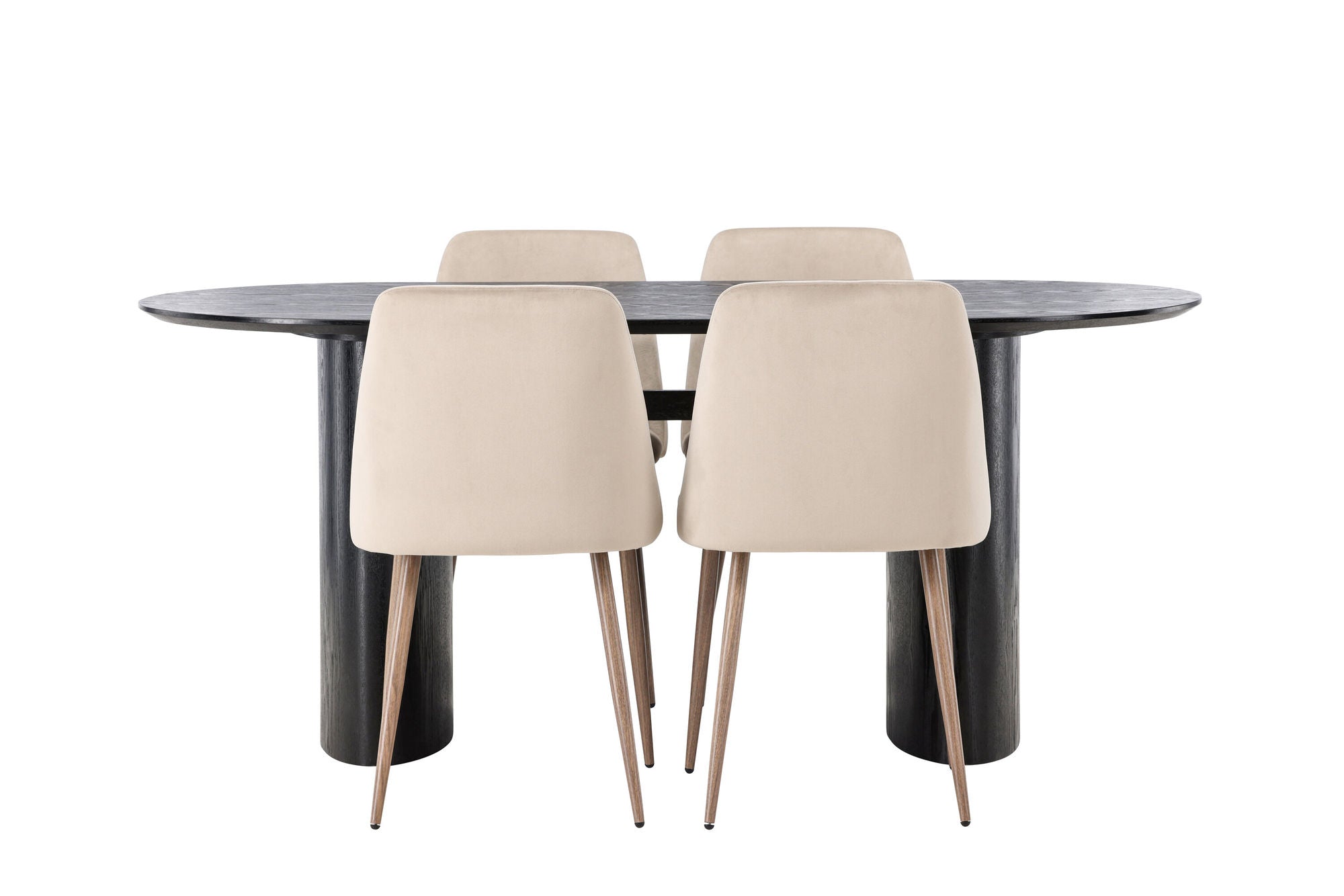 Venture Home Isolde spisebord 180*75 - Black / Black MDF +Night Spisebordsstol - Dark walnut / Mocca / Brown Fabric _4