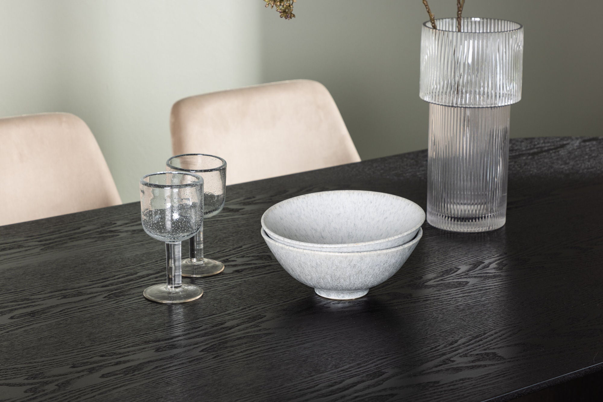 Venture Home Isolde spisebord 180*75 - Black / Black MDF +Night Spisebordsstol - Dark walnut / Mocca / Brown Fabric _4