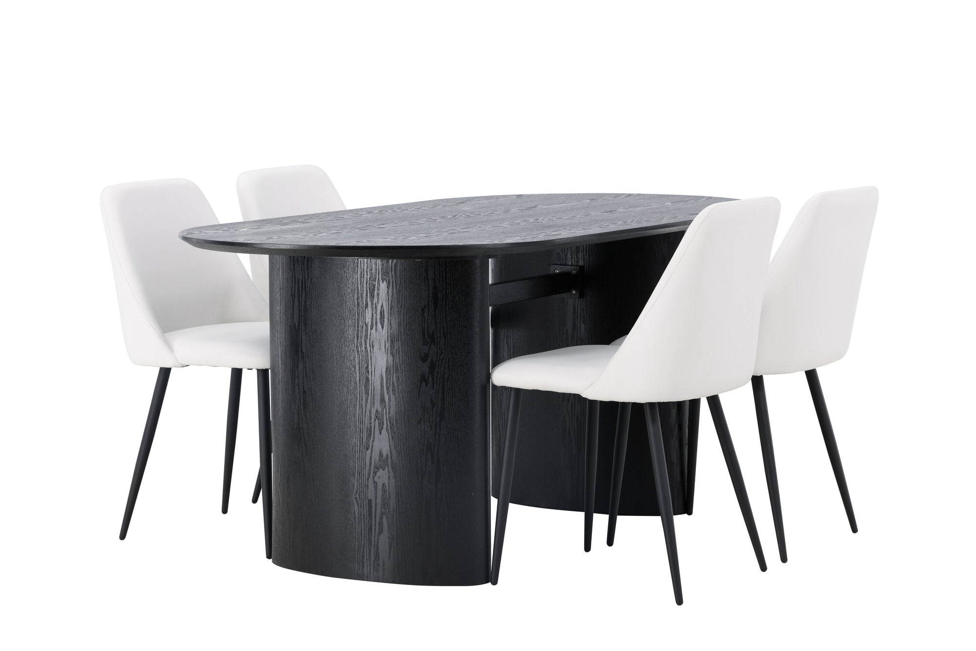 Venture Home Isolde spisebord 180*75 - Black / Black MDF +Night Spisebordsstol - Black / White PU _4
