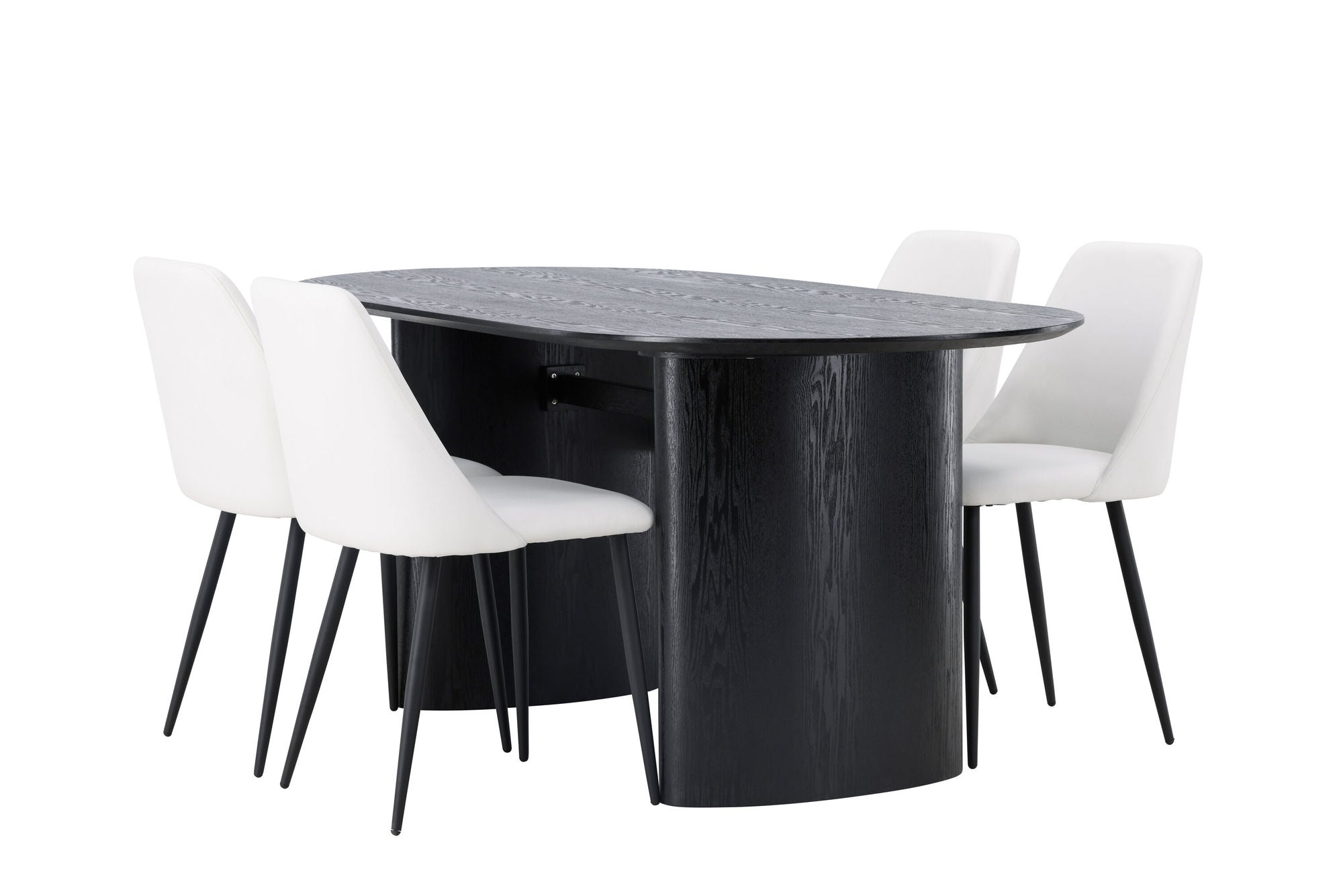 Venture Home Isolde spisebord 180*75 - Black / Black MDF +Night Spisebordsstol - Black / White PU _4