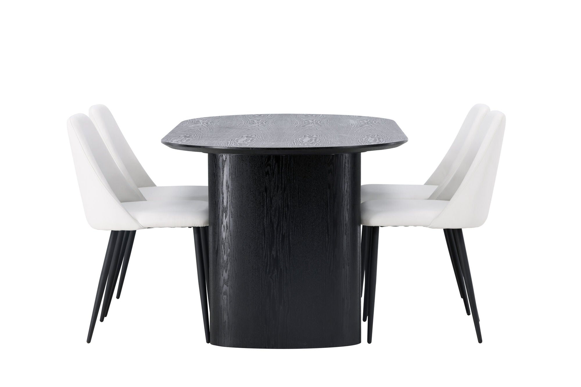 Venture Home Isolde spisebord 180*75 - Black / Black MDF +Night Spisebordsstol - Black / White PU _4