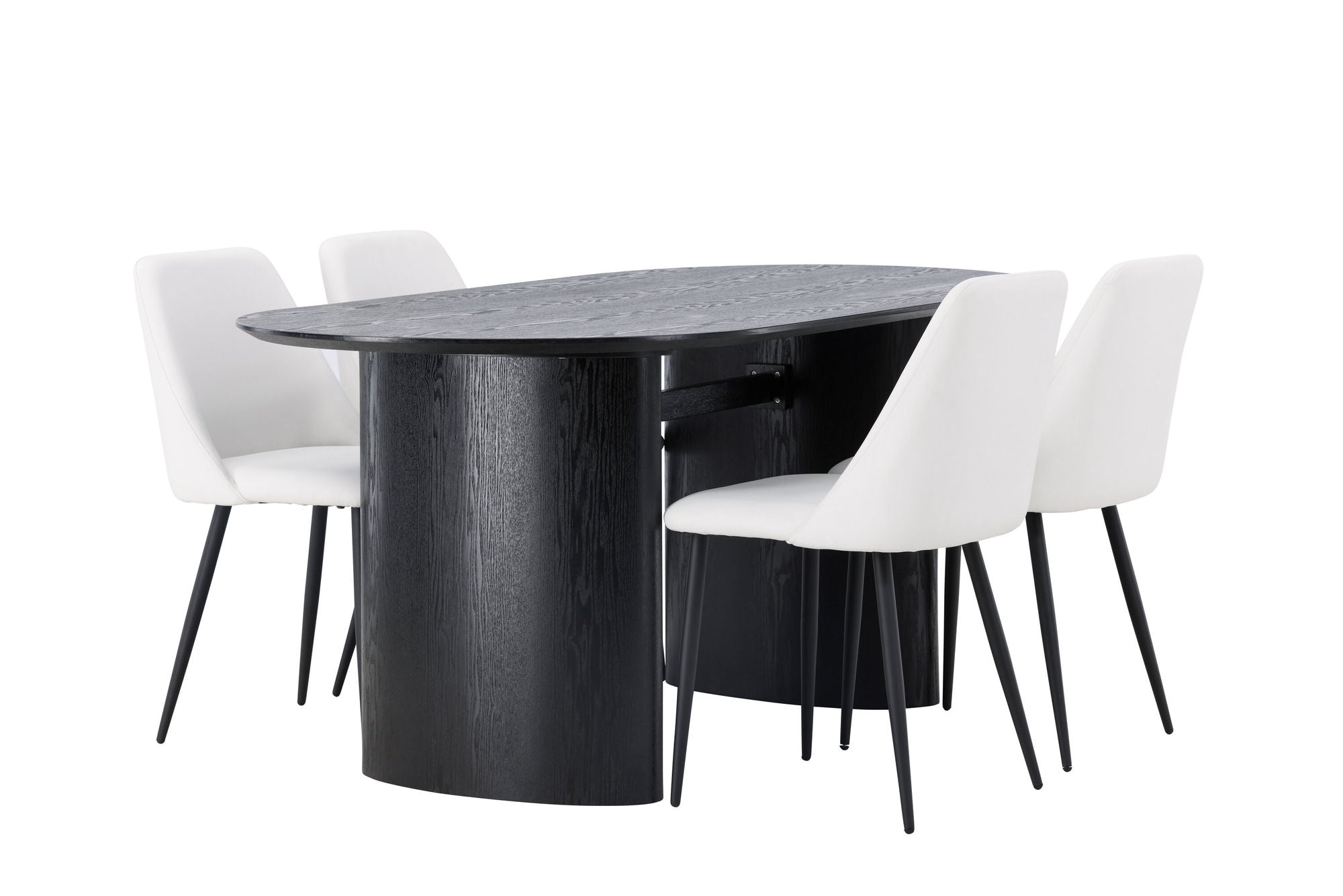Venture Home Isolde spisebord 180*75 - Black / Black MDF +Night Spisebordsstol - Black / White PU _4