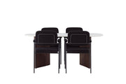 Venture Home Grönvik spisebord 180*75 - Mocca / Offwhite Concretelook MDF +Yesterday Spisebordsstol - Black / Black Boucle _4