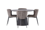 Venture Home Lanzo spisebord φ120 - Mocca/Mocca +Modesto Spisebordsstol - Grey / Smoked Black Boucle _4