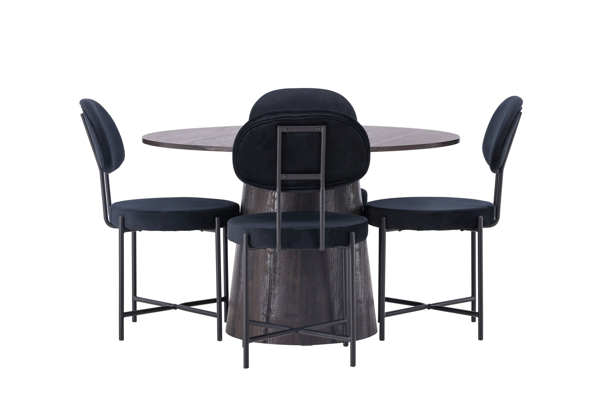 Venture Home Lanzo spisebord φ120 - Mocca/Mocca +Stella Spisebordsstol - Black / Black Velvet _4