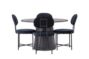 Venture Home Lanzo spisebord φ120 - Mocca/Mocca +Stella Spisebordsstol - Black / Black Velvet _4