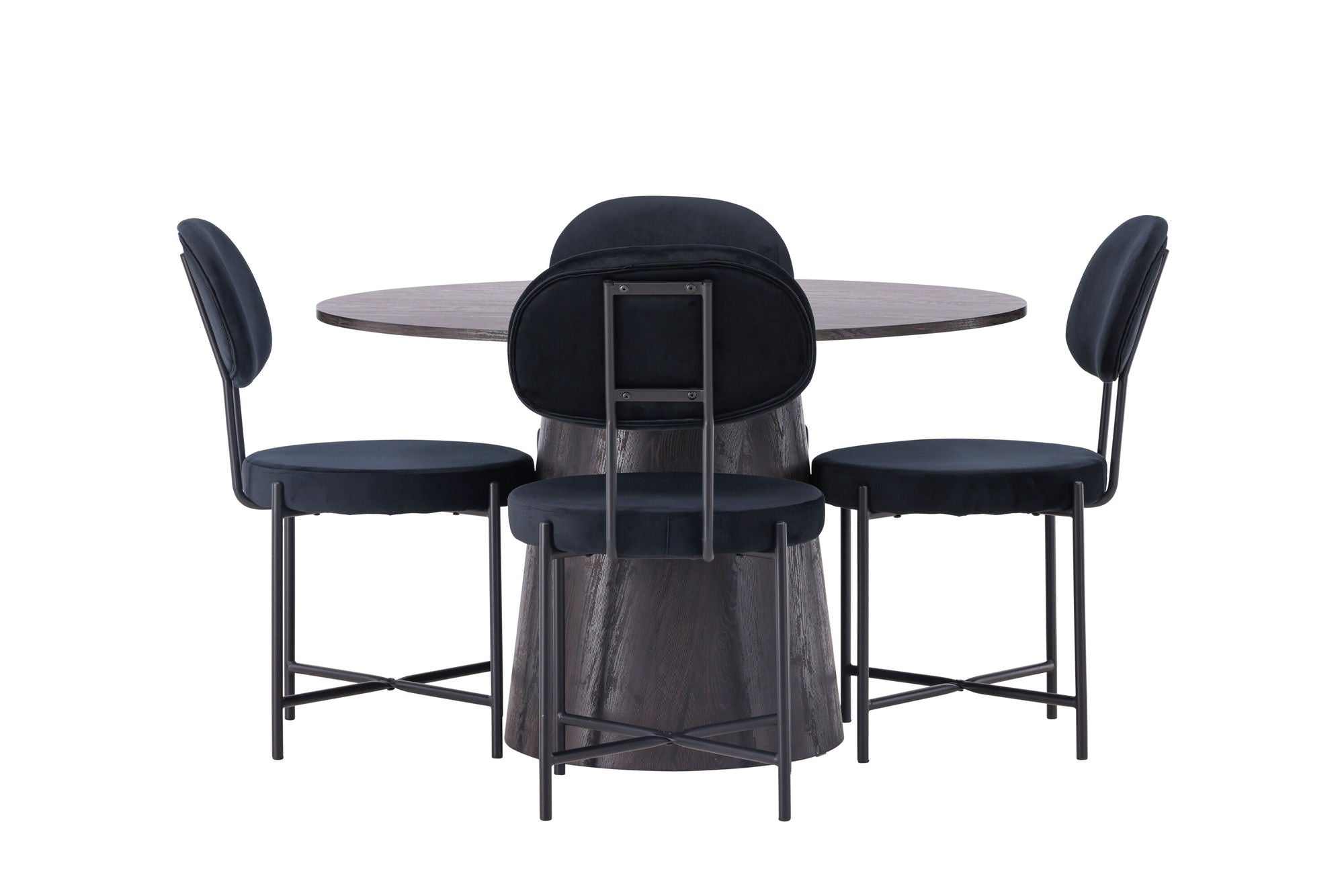 Venture Home Lanzo spisebord φ120 - Mocca/Mocca +Stella Spisebordsstol - Black / Black Velvet _4