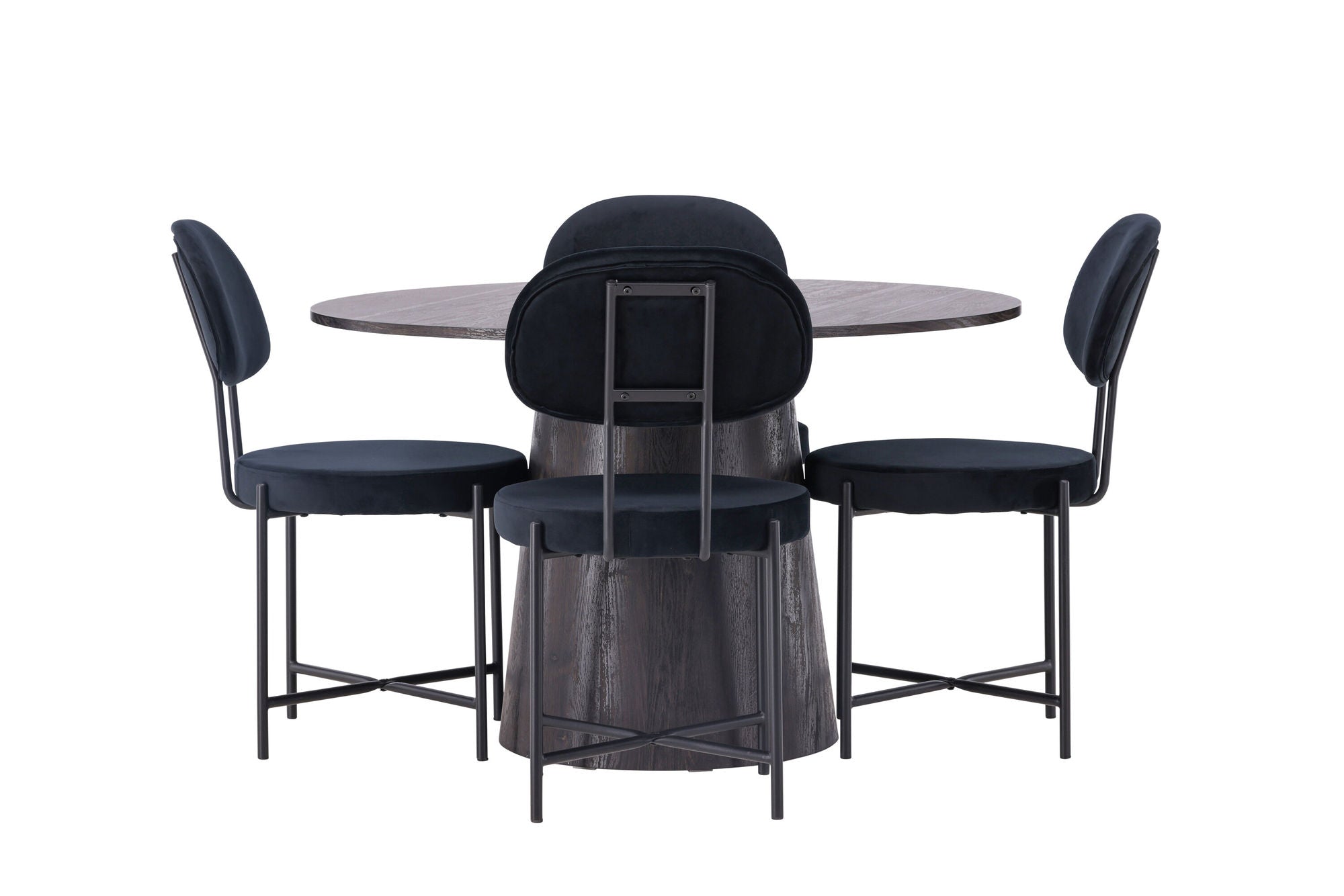 Venture Home Lanzo spisebord φ120 - Mocca/Mocca +Stella Spisebordsstol - Black / Black Velvet _4