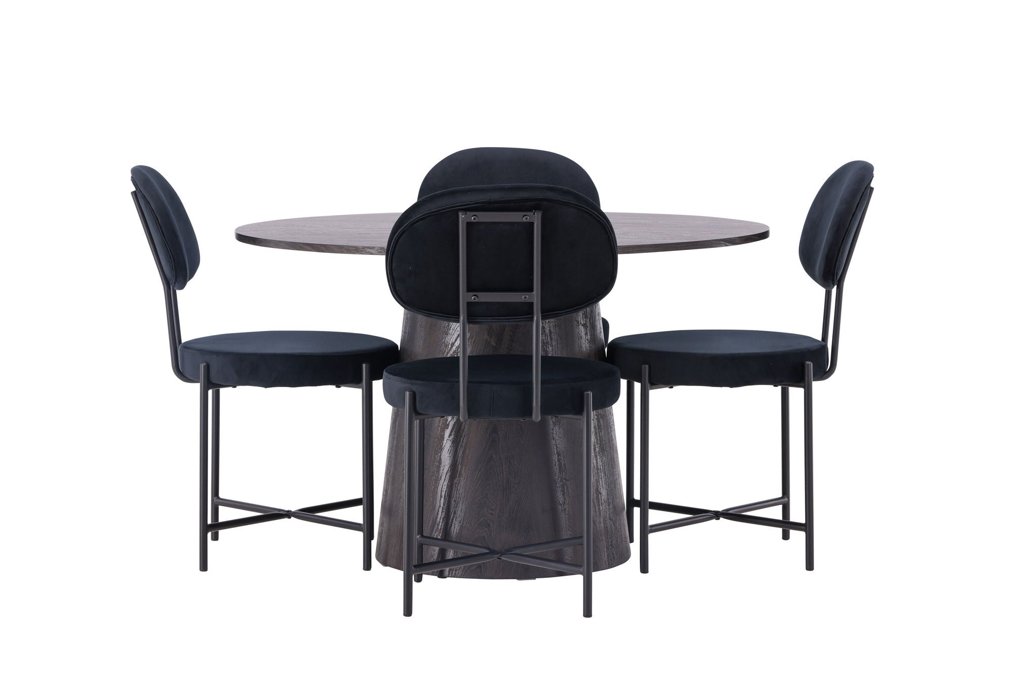 Venture Home Lanzo spisebord φ120 - Mocca/Mocca +Stella Spisebordsstol - Black / Black Velvet _4