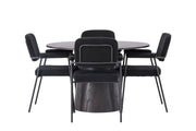 Venture Home Lanzo spisebord φ120 - Mocca/Mocca +Yesterday Spisebordsstol - Black / Black Boucle _4