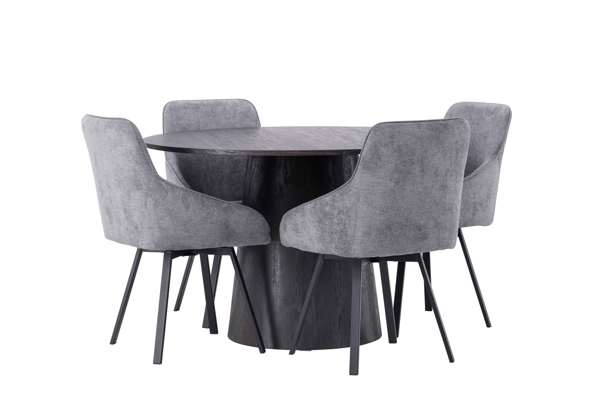 Venture Home Lanzo spisebord φ120 - Mocca/Mocca +Rosie Spisebordsstol - Black / Dark grey Fabric _4