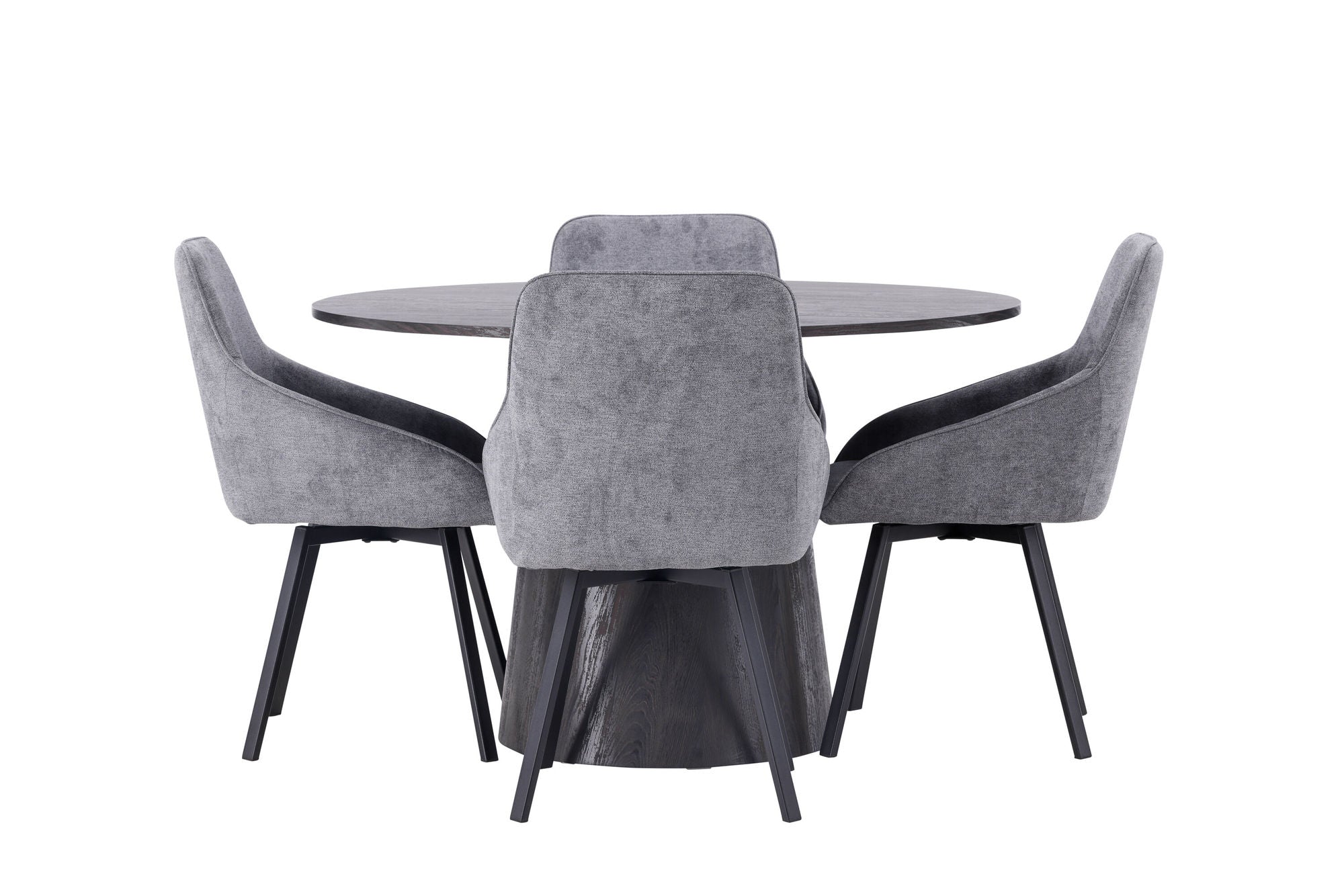 Venture Home Lanzo spisebord φ120 - Mocca/Mocca +Rosie Spisebordsstol - Black / Dark grey Fabric _4