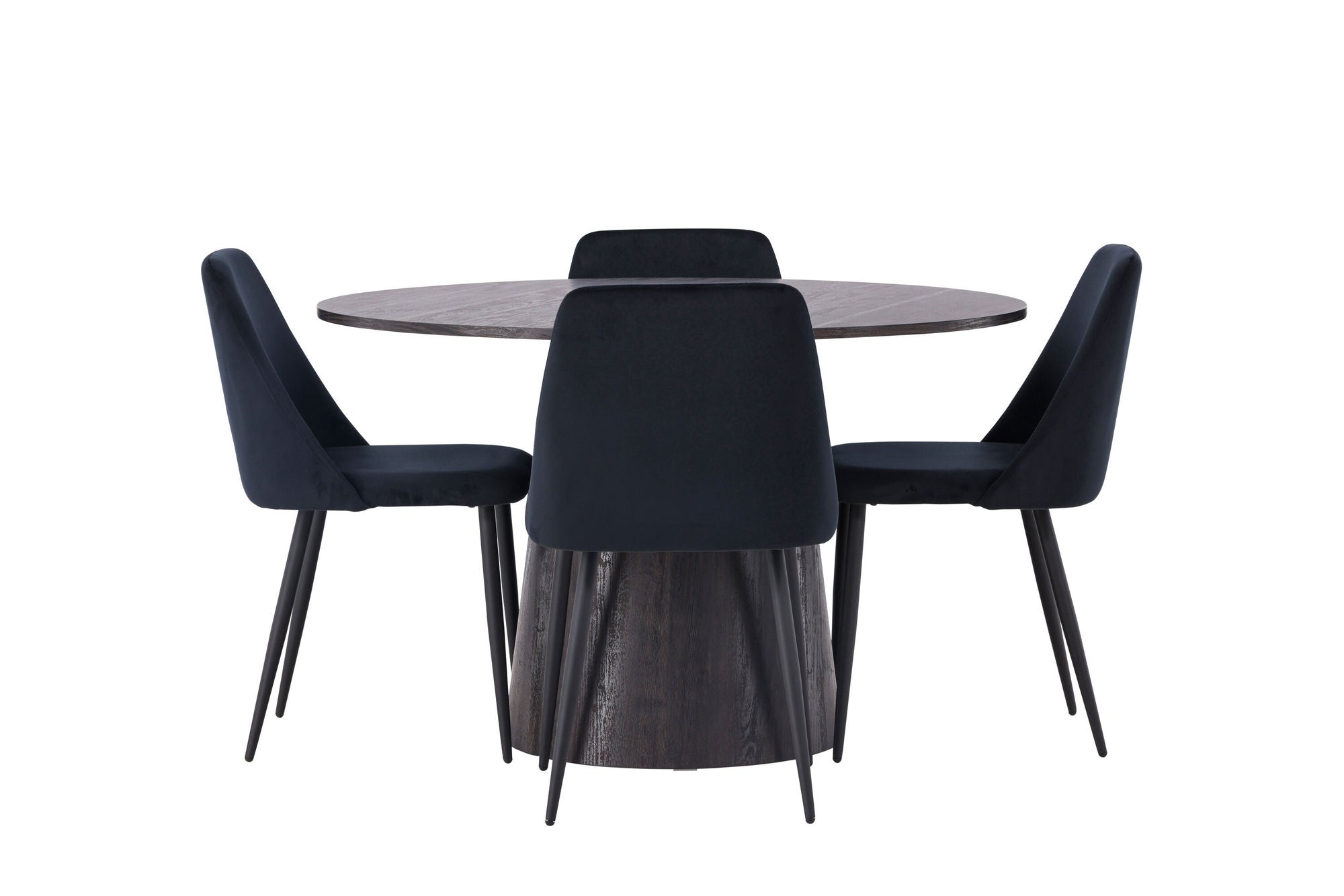 Venture Home Lanzo spisebord φ120 - Mocca/Mocca +Night Spisebordsstol - Black / Black Velvet _4