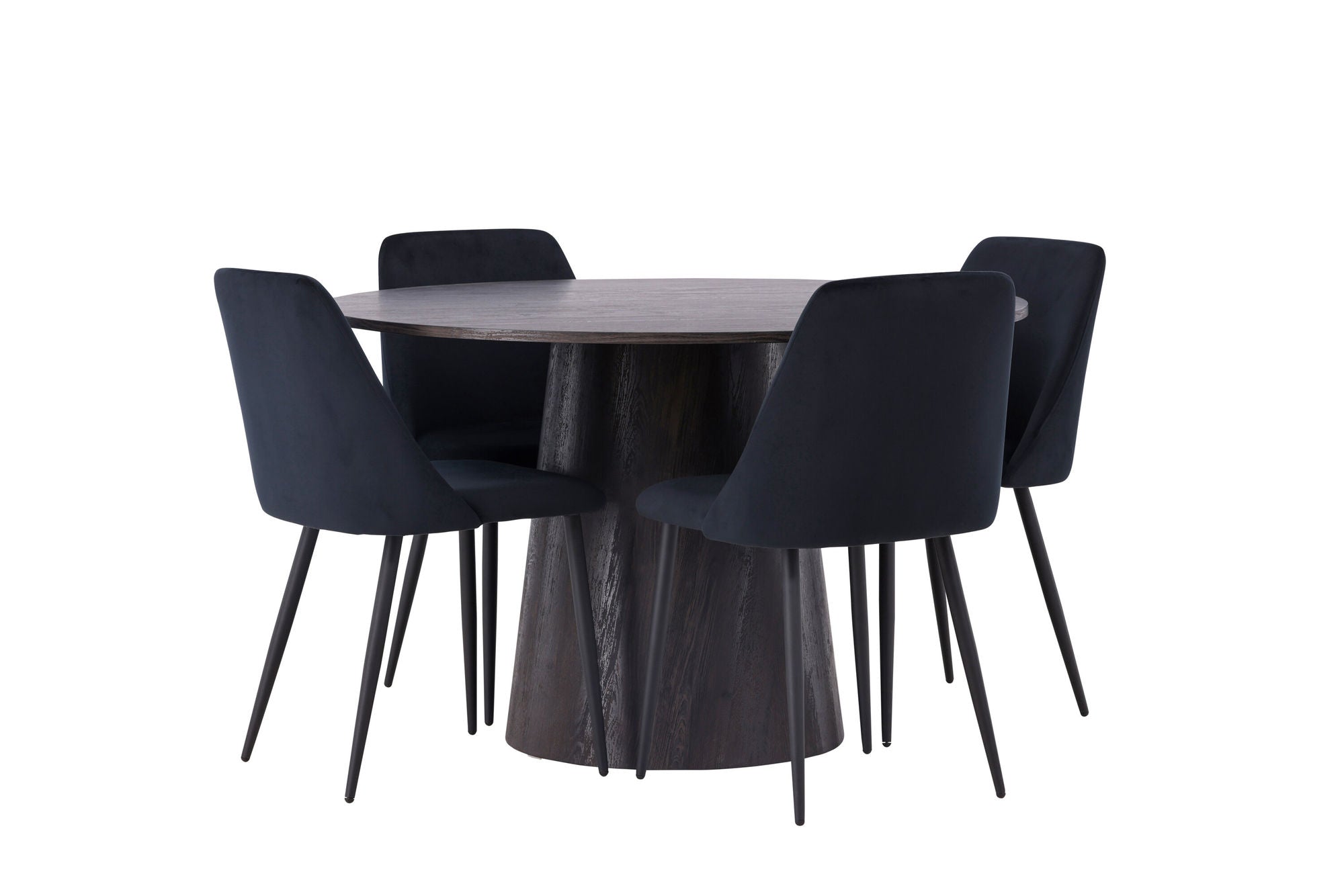 Venture Home Lanzo spisebord φ120 - Mocca/Mocca +Night Spisebordsstol - Black / Black Velvet _4
