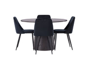 Venture Home Lanzo spisebord φ120 - Mocca/Mocca +Night Spisebordsstol - Black / Black Velvet _4