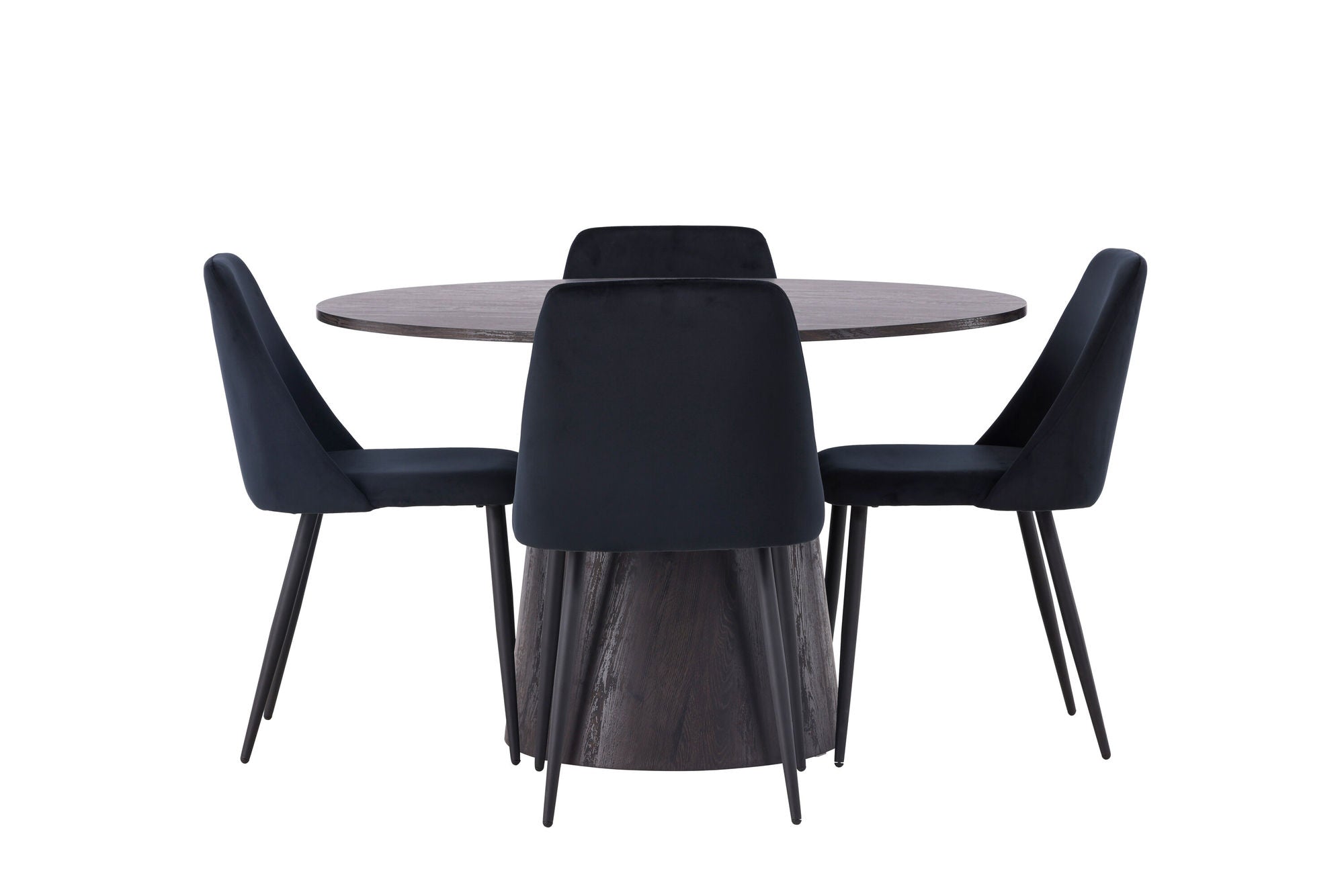 Venture Home Lanzo spisebord φ120 - Mocca/Mocca +Night Spisebordsstol - Black / Black Velvet _4