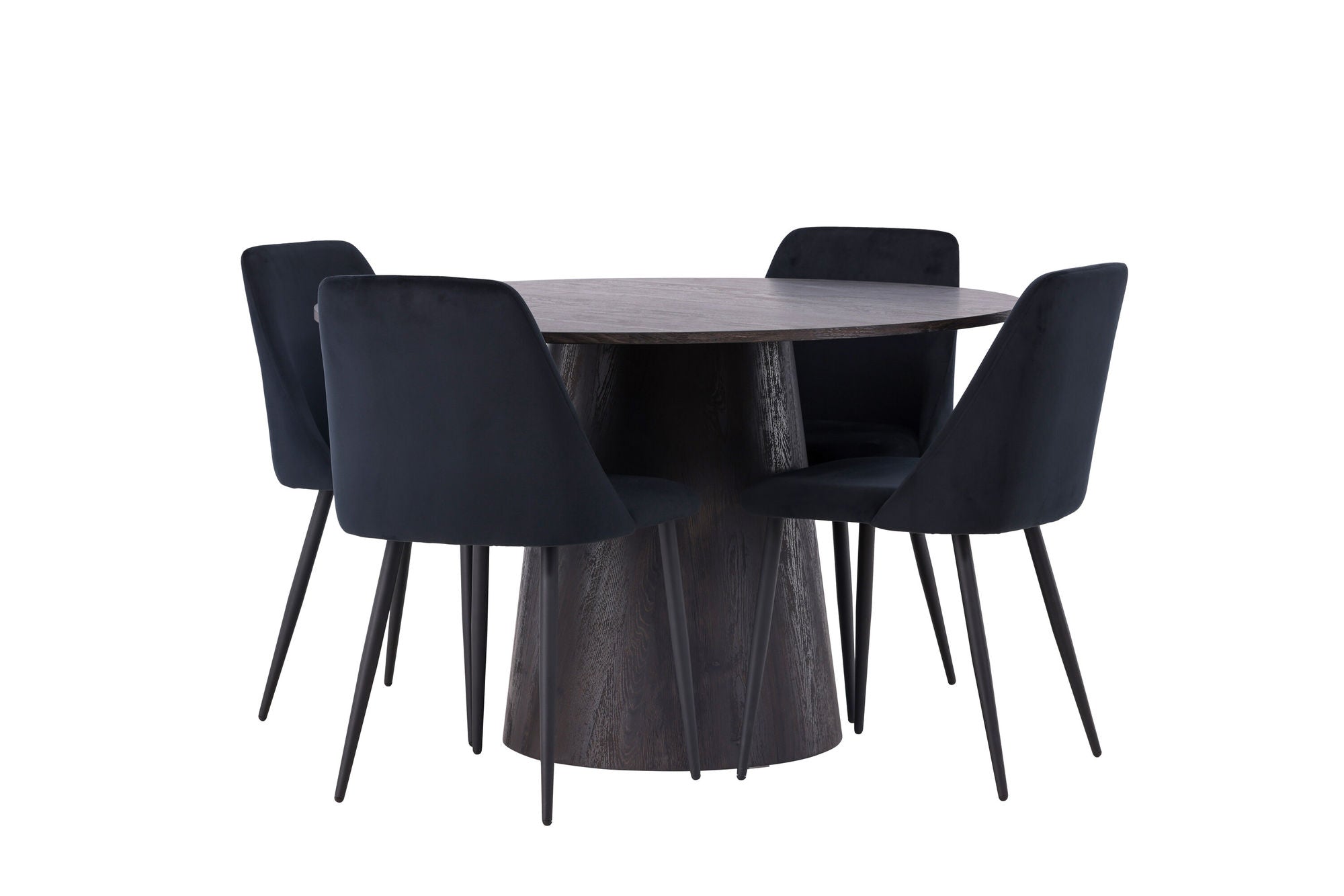 Venture Home Lanzo spisebord φ120 - Mocca/Mocca +Night Spisebordsstol - Black / Black Velvet _4