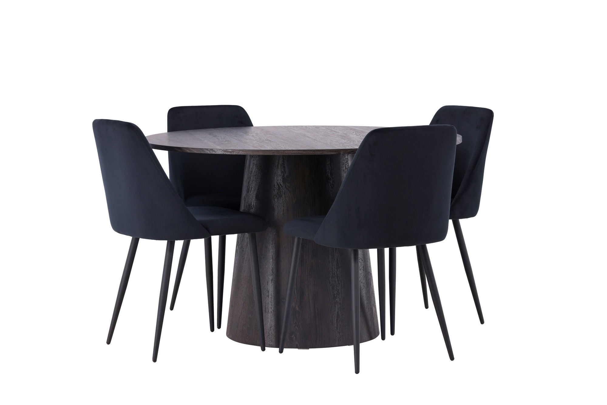 Venture Home Lanzo spisebord φ120 - Mocca/Mocca +Night Spisebordsstol - Black / Black Velvet _4