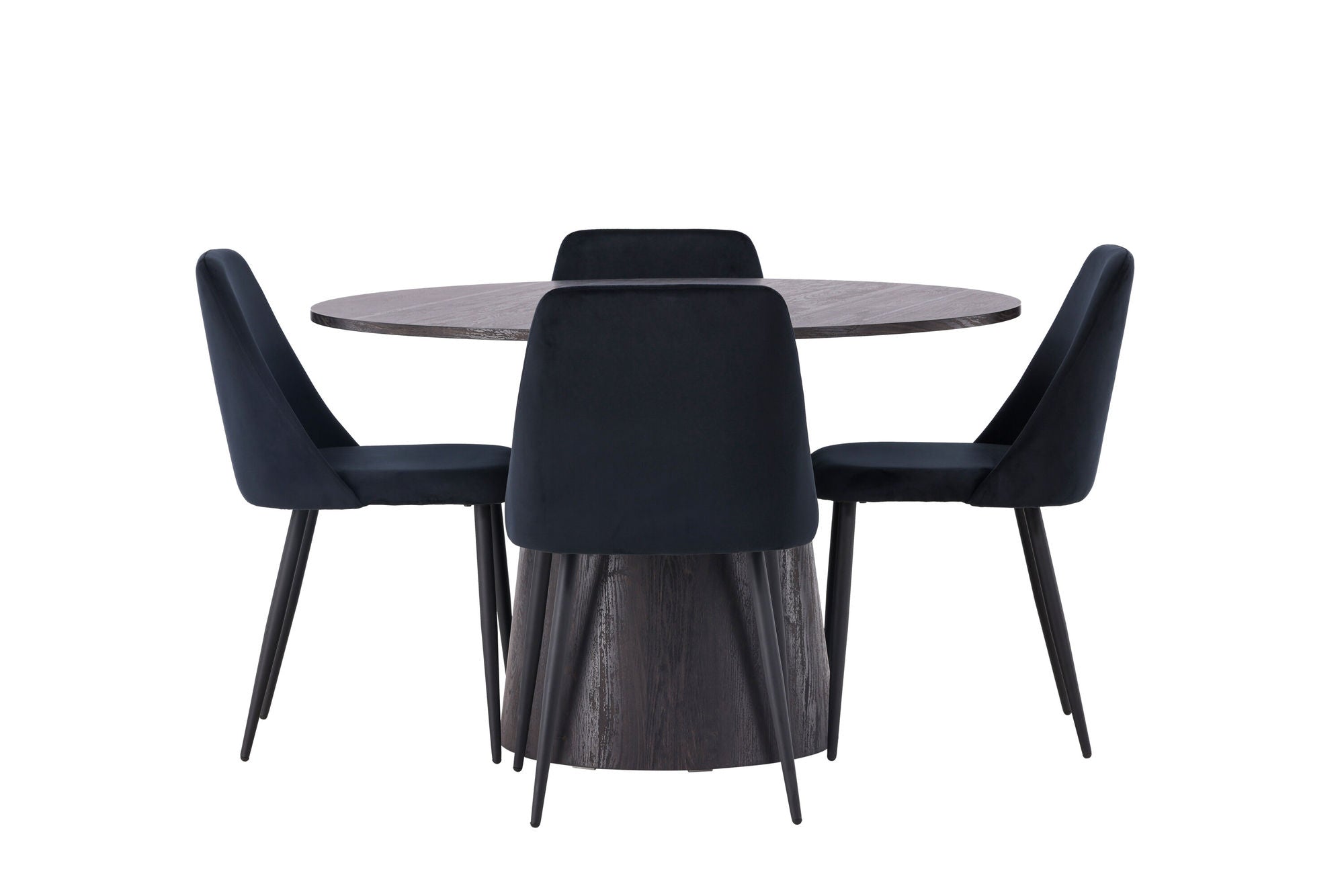 Venture Home Lanzo spisebord φ120 - Mocca/Mocca +Night Spisebordsstol - Black / Black Velvet _4
