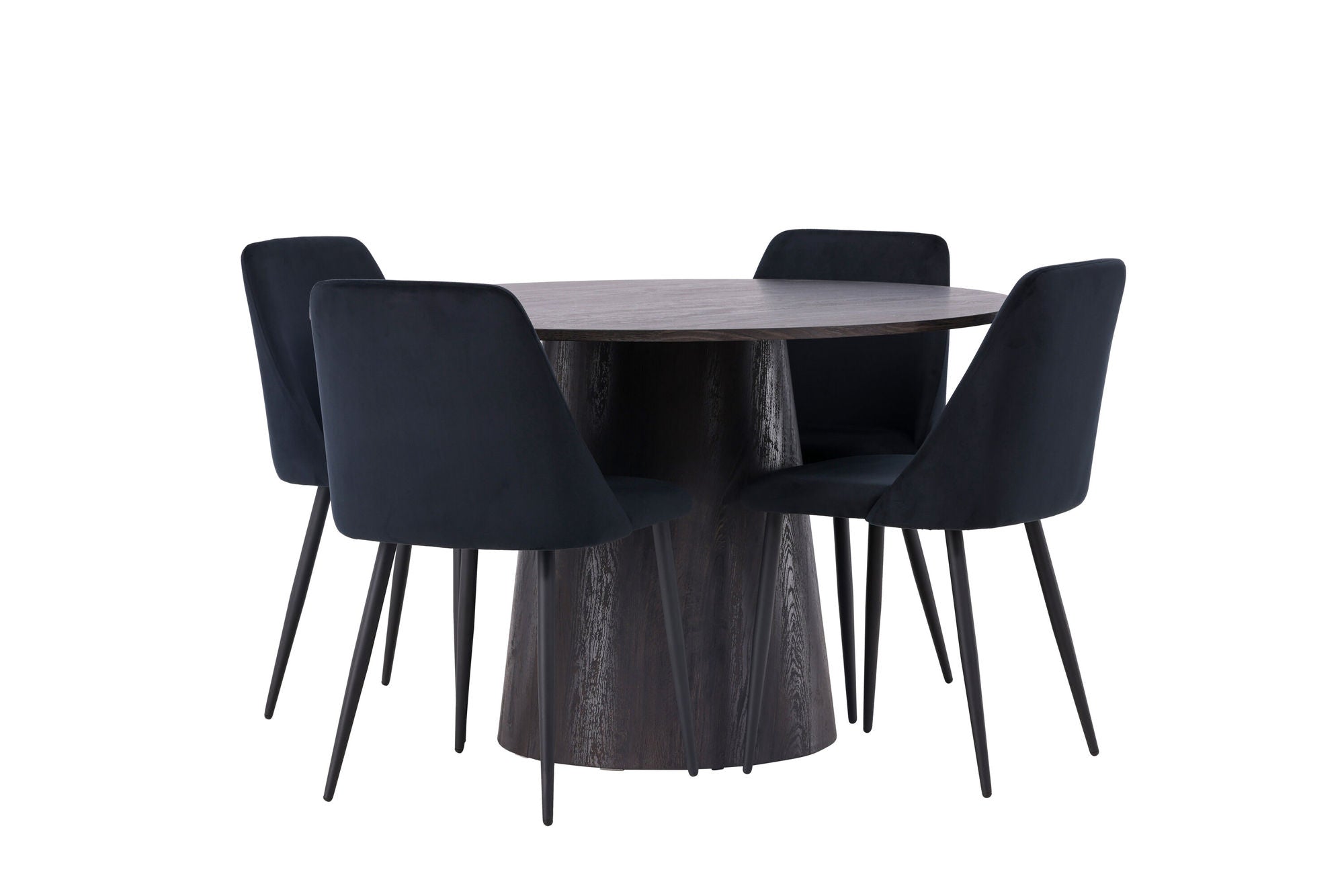 Venture Home Lanzo spisebord φ120 - Mocca/Mocca +Night Spisebordsstol - Black / Black Velvet _4