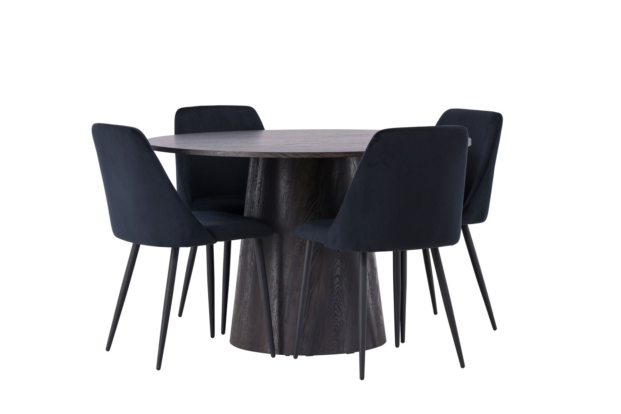 Venture Home Lanzo spisebord φ120 - Mocca/Mocca +Night Spisebordsstol - Black / Black Velvet _4