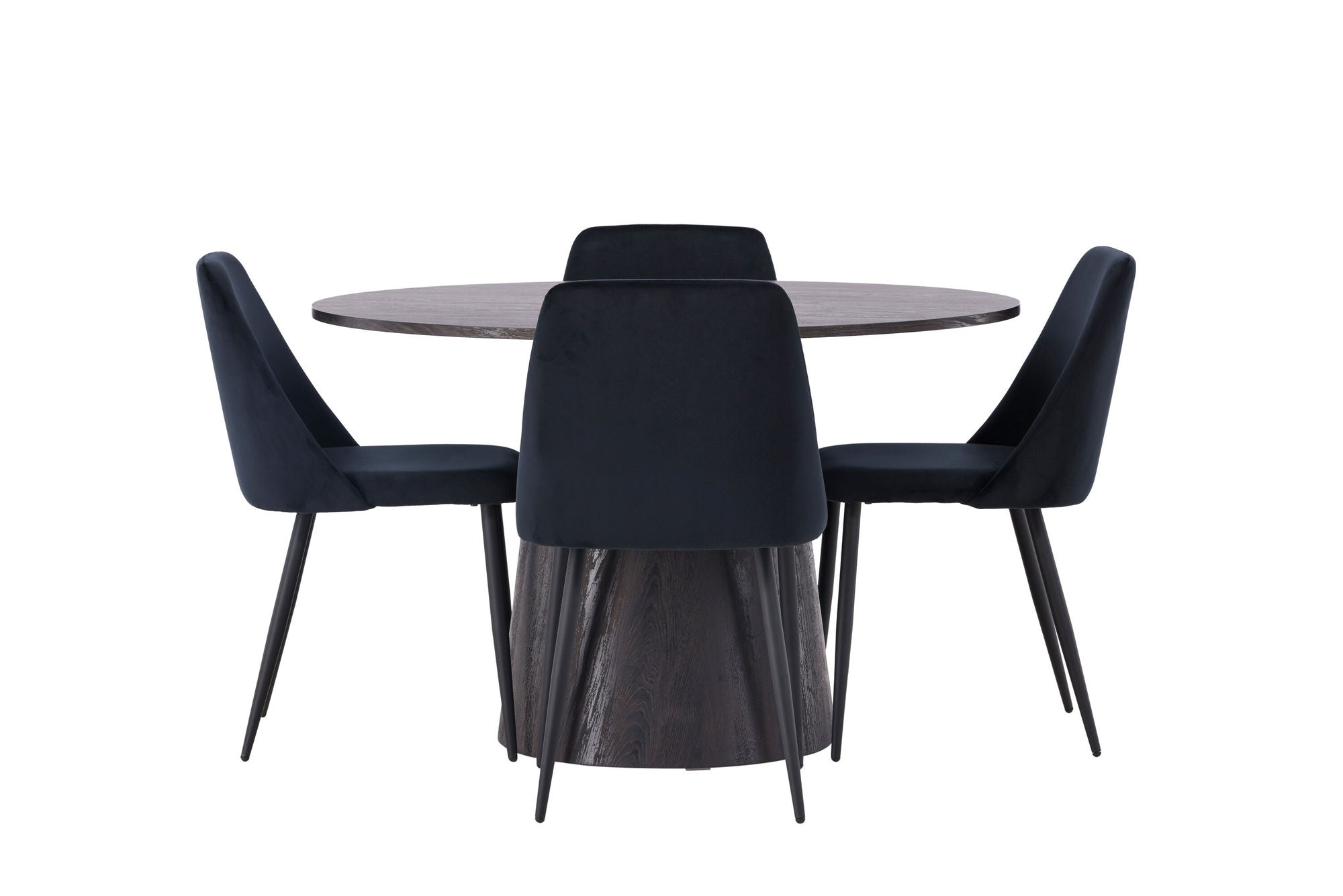 Venture Home Lanzo spisebord φ120 - Mocca/Mocca +Night Spisebordsstol - Black / Black Velvet _4
