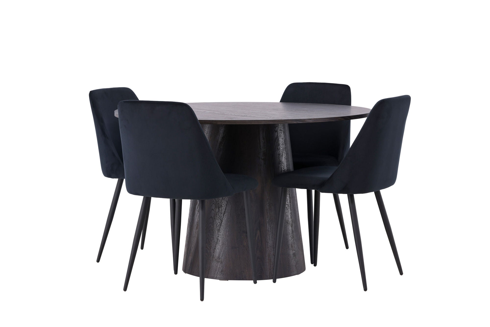 Venture Home Lanzo spisebord φ120 - Mocca/Mocca +Night Spisebordsstol - Black / Black Velvet _4