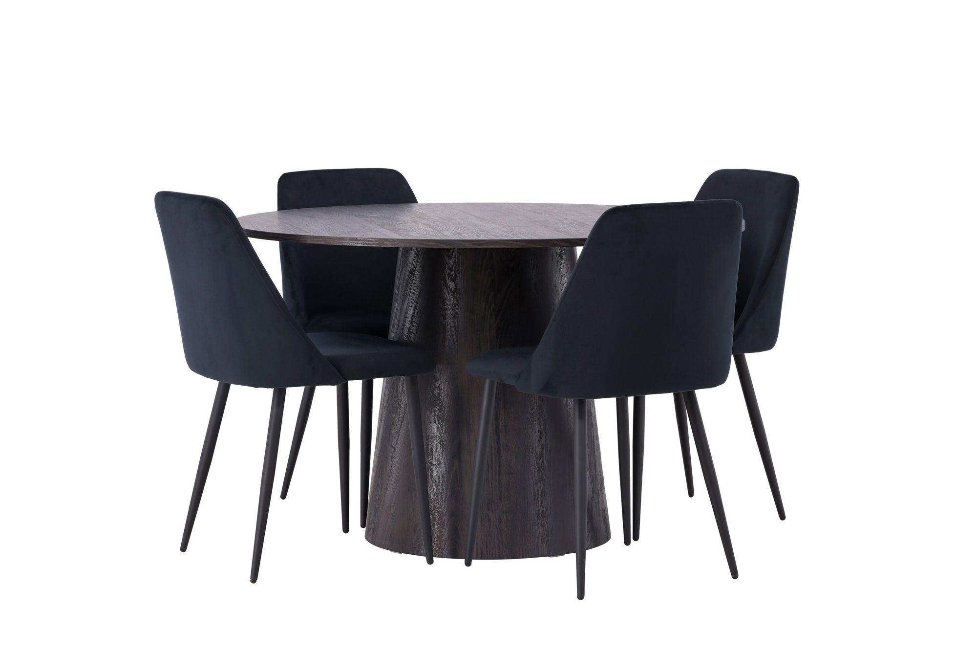 Venture Home Lanzo spisebord φ120 - Mocca/Mocca +Night Spisebordsstol - Black / Black Velvet _4