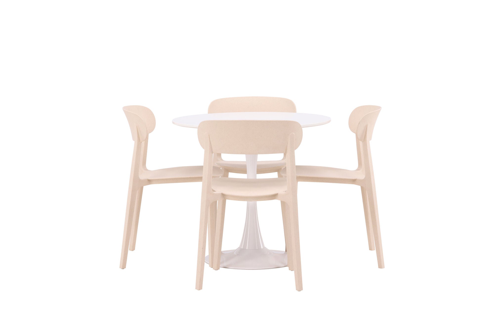 Venture Home Hamden spisebord - White MDF+Åstol Spisebordsstol - Nature Wood plastic composite_4