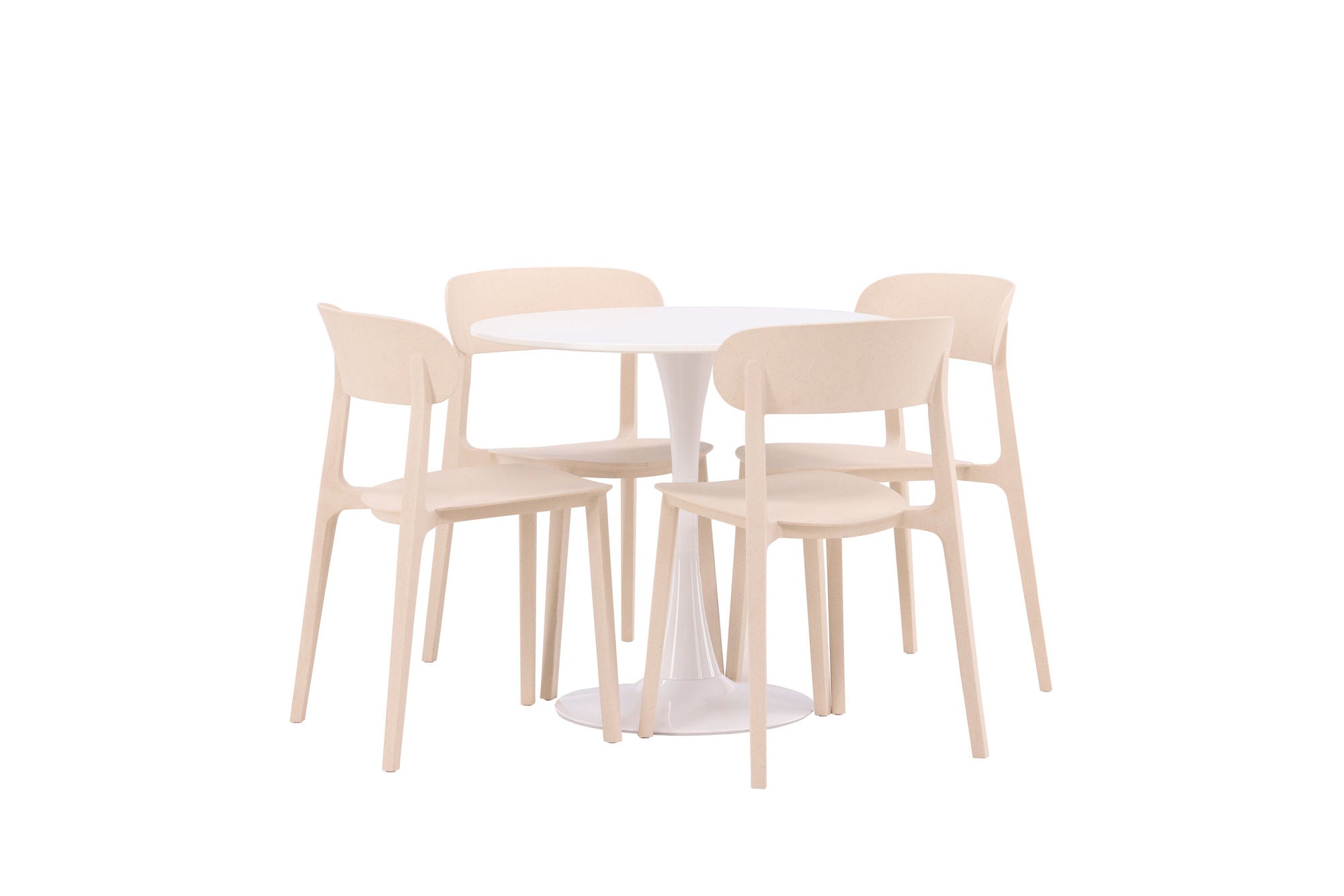 Venture Home Hamden spisebord - White MDF+Åstol Spisebordsstol - Nature Wood plastic composite_4
