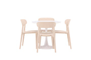 Venture Home Hamden spisebord - White MDF+Åstol Spisebordsstol - Nature Wood plastic composite_4